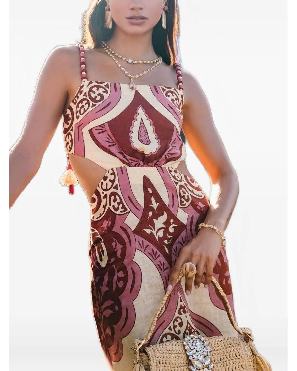 Johanna Ortiz Red Counter Rythym Dress