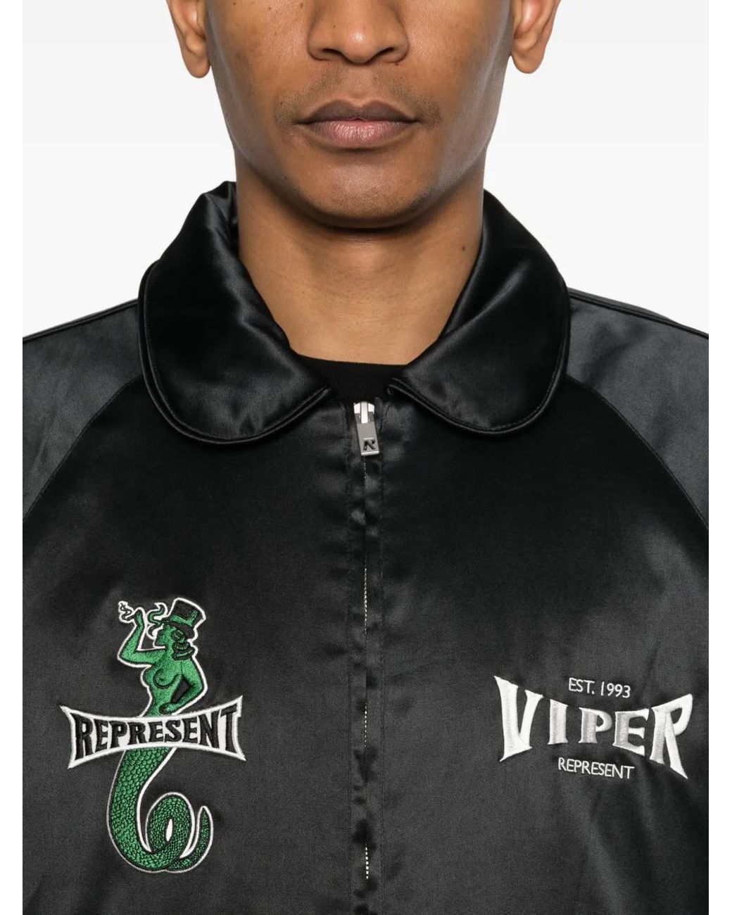 Represent Black Jacket Zip-Front for men