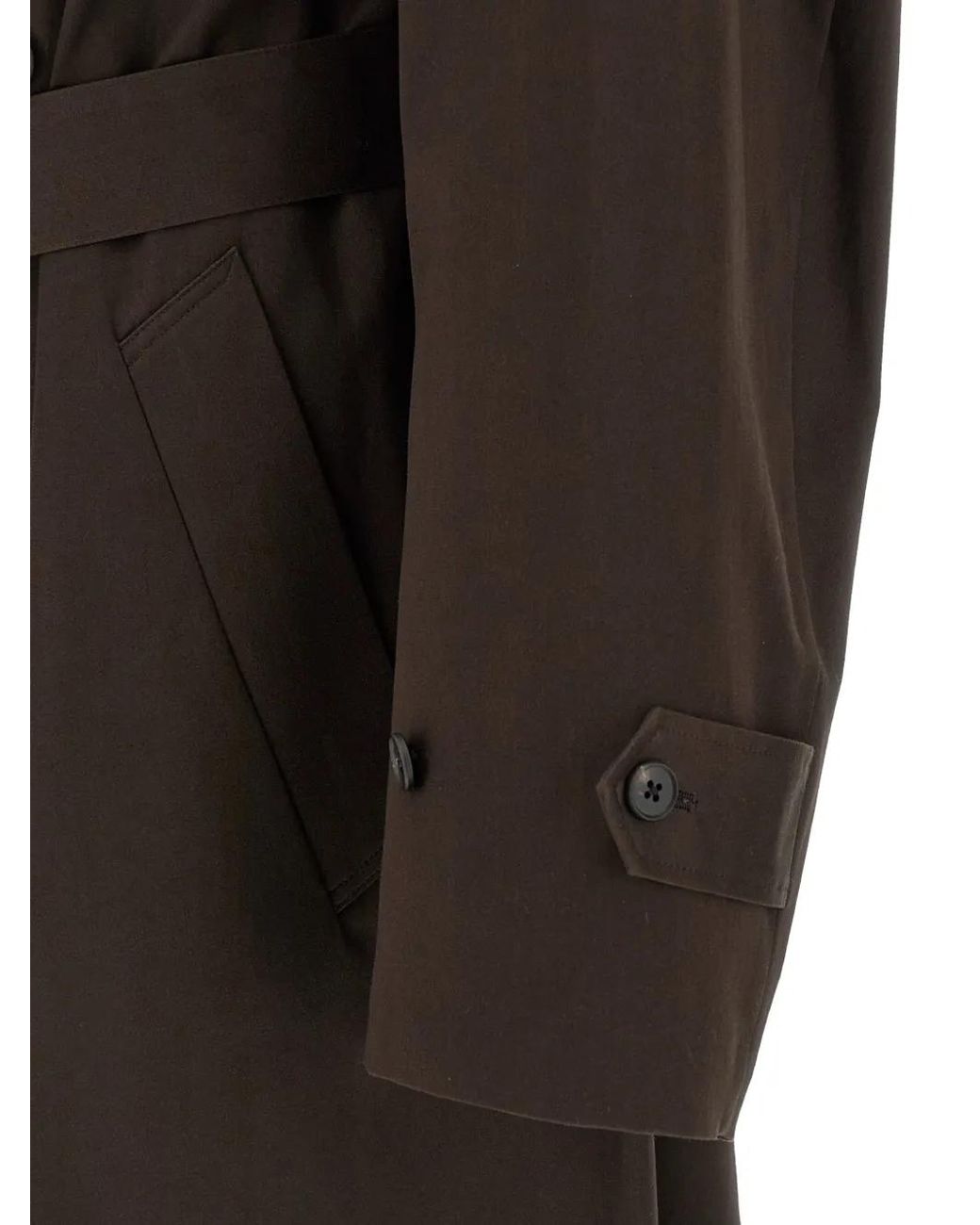 stein Black Double-Breasted Trench Coat for men