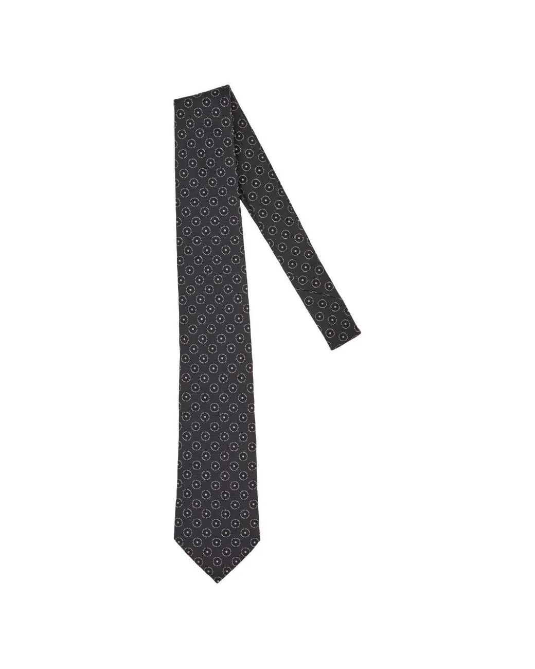 HUGO White Silk Tie With Jacquard Pattern for men