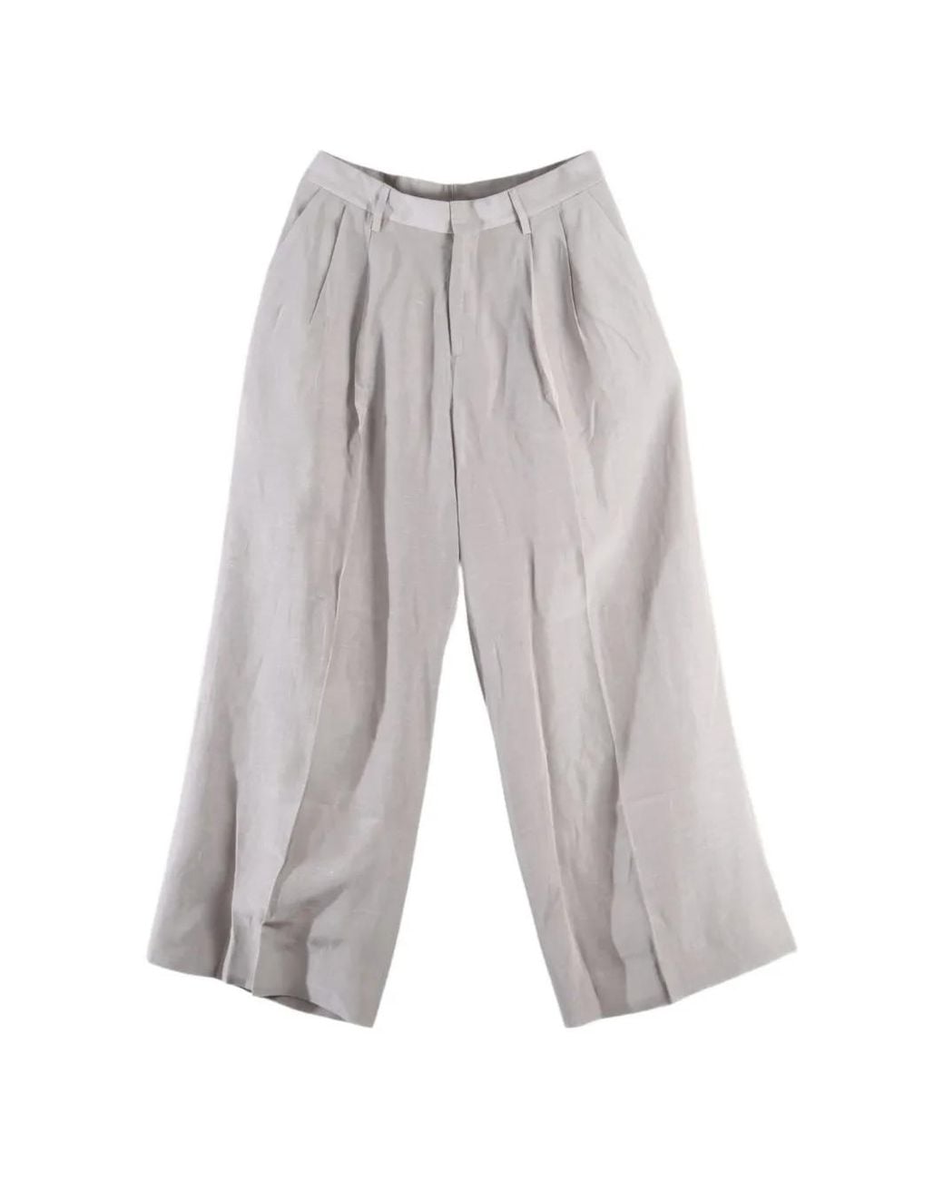 ERL White Pleated Wide-Leg Trousers