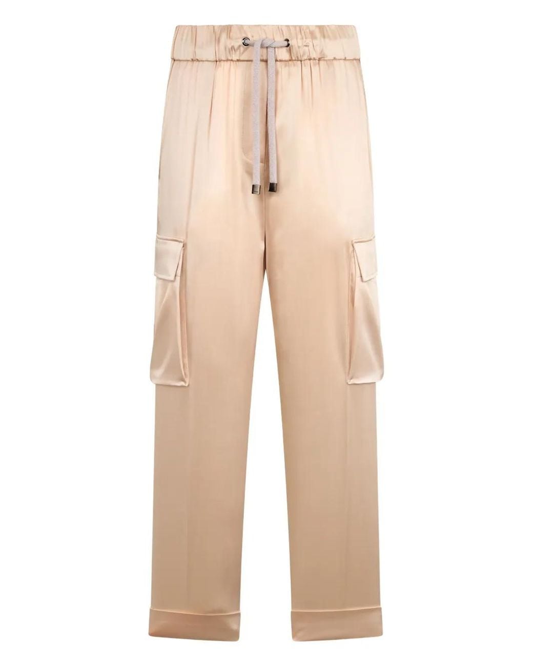 Peserico Natural Satin Cargo Pants