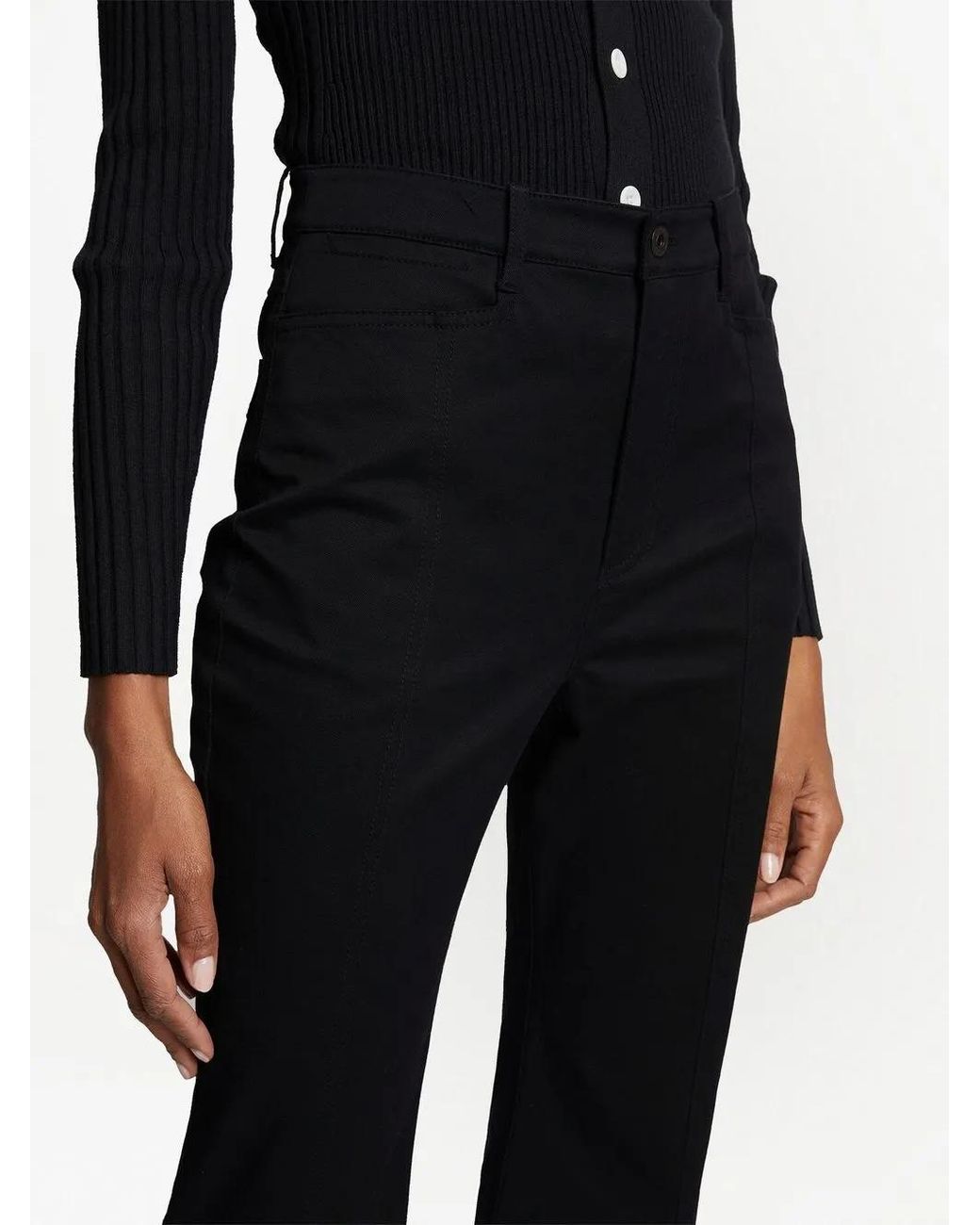 Proenza Schouler Black Cropped Flared Trousers