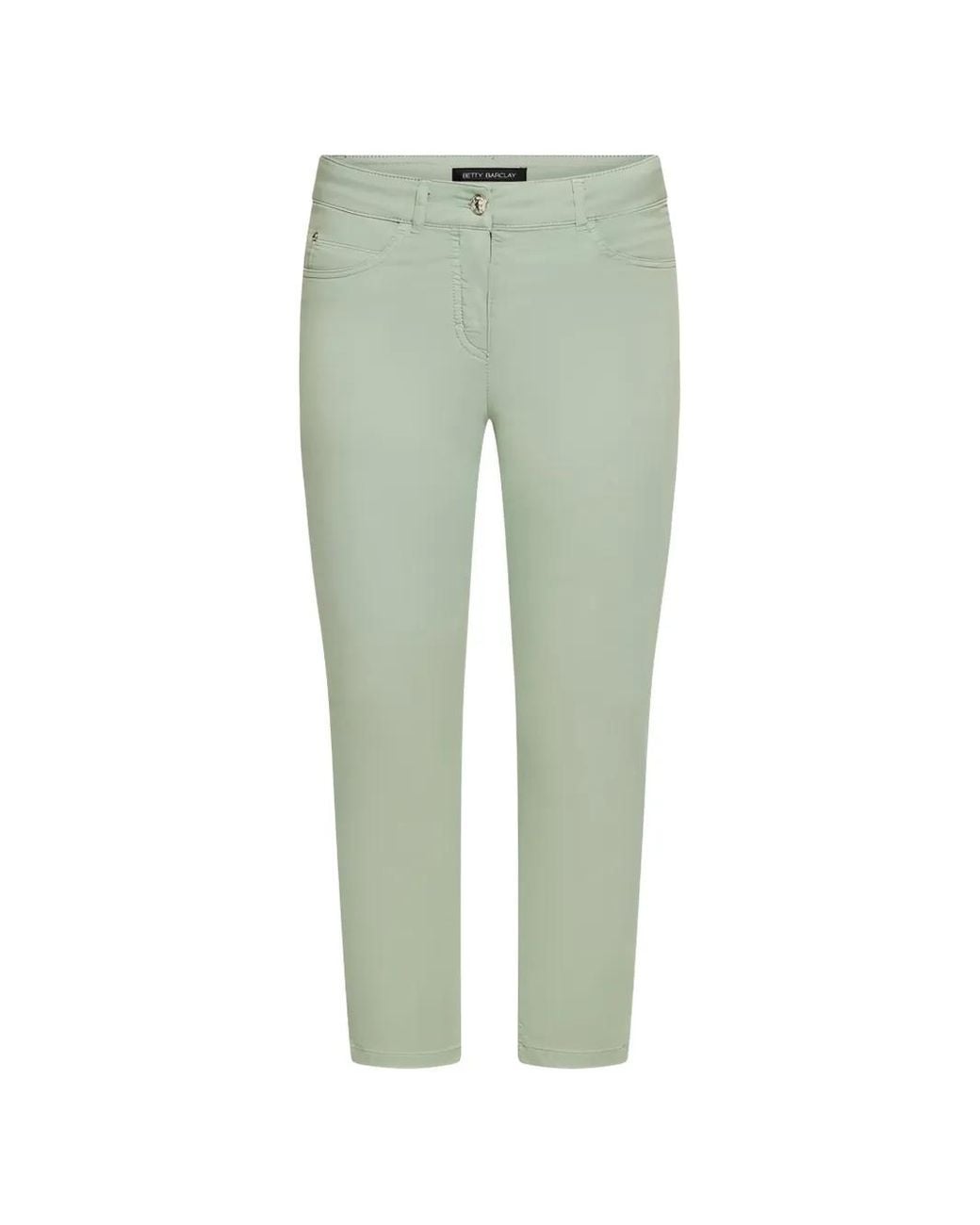 Betty Barclay Green Slim-Fit Cropped Trousers