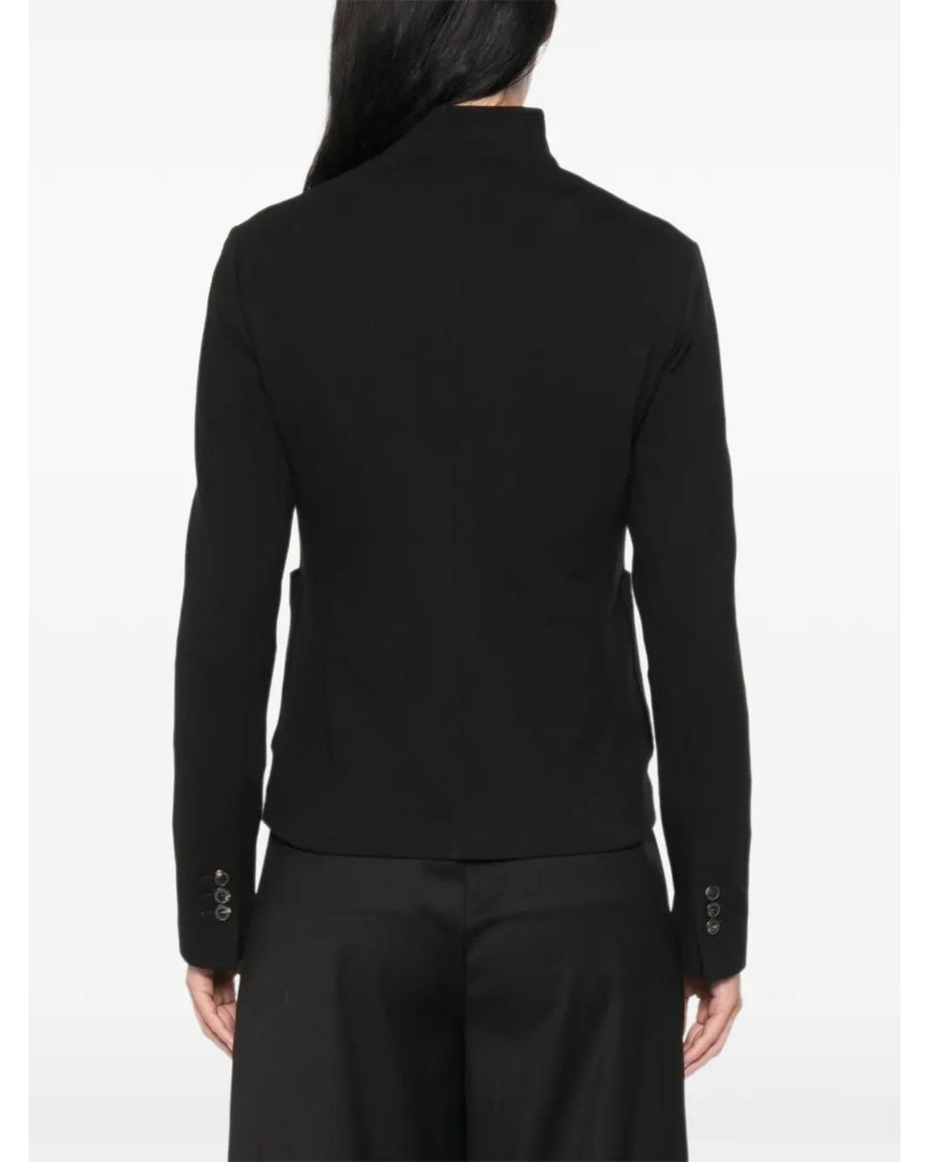 Circolo 1901 Black High-Neck Patch-Pocket Jacket