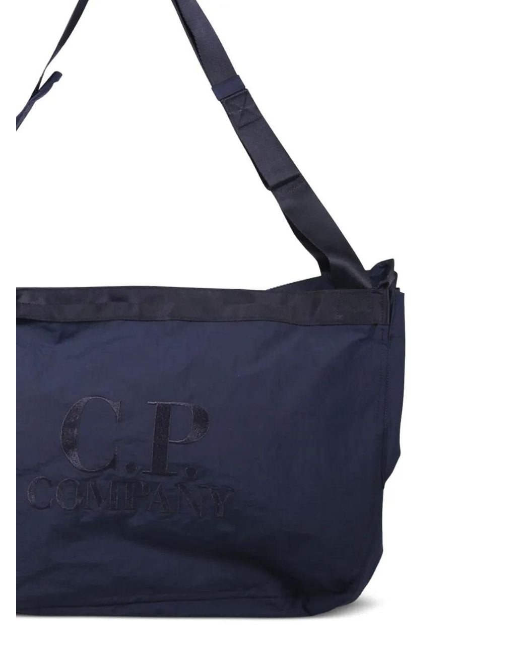 K　C.P. COMPANY shoulder bag blue C.P. Company Plain Paper Touch Logo-Embroidered Shoulder Bag in