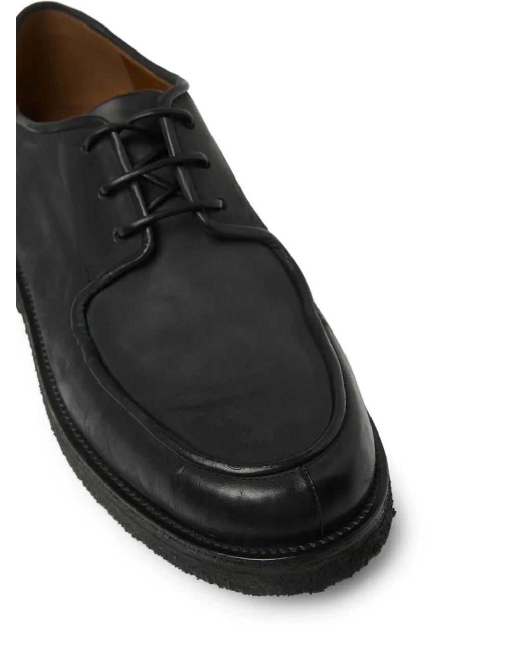 Marsèll Black Moccar Leather Derby Shoes for men