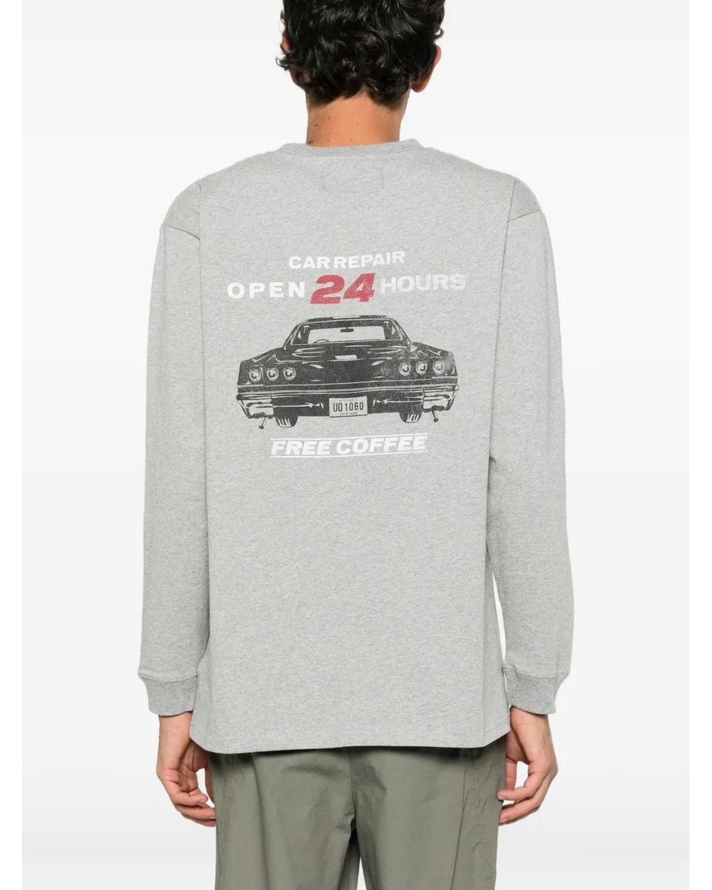 Universal Overall Gray Graphic-Print Long-Sleeve T-Shirt for men