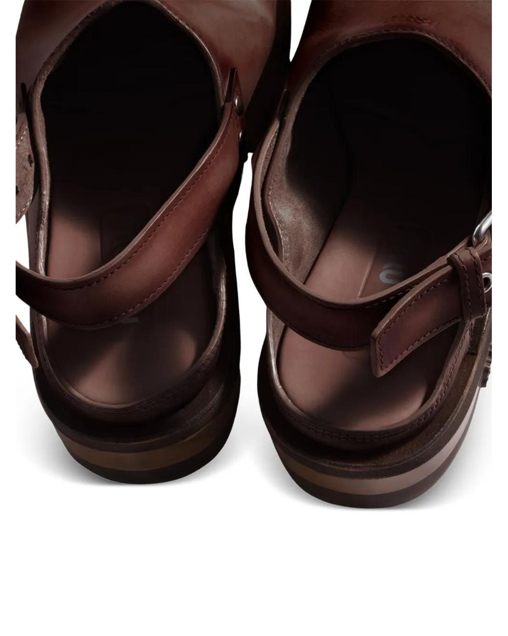 Miu Miu Brown Buckle-Fastening Leather Mules