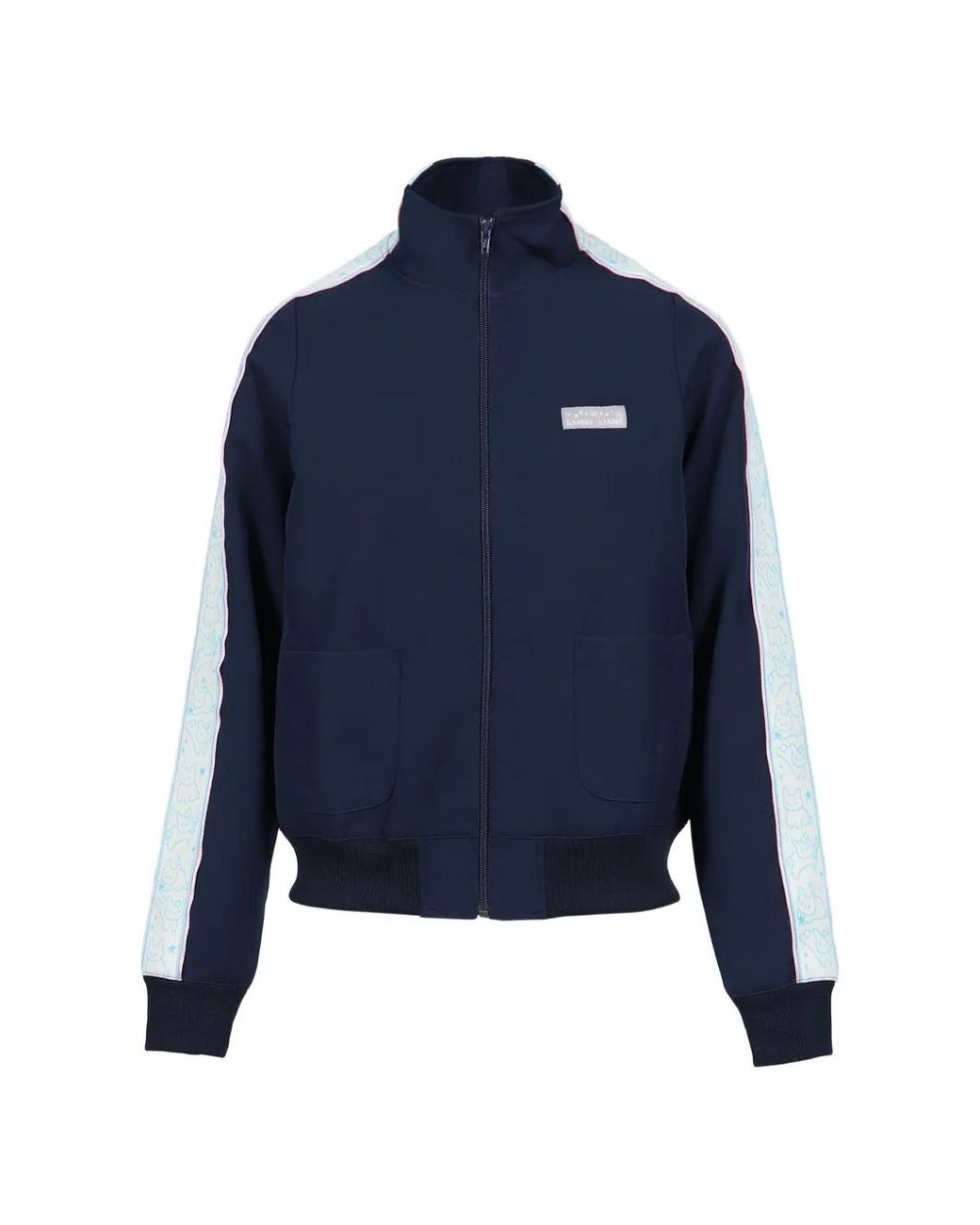Sandy Liang Blue Lia Logo-Patch Track Jacket