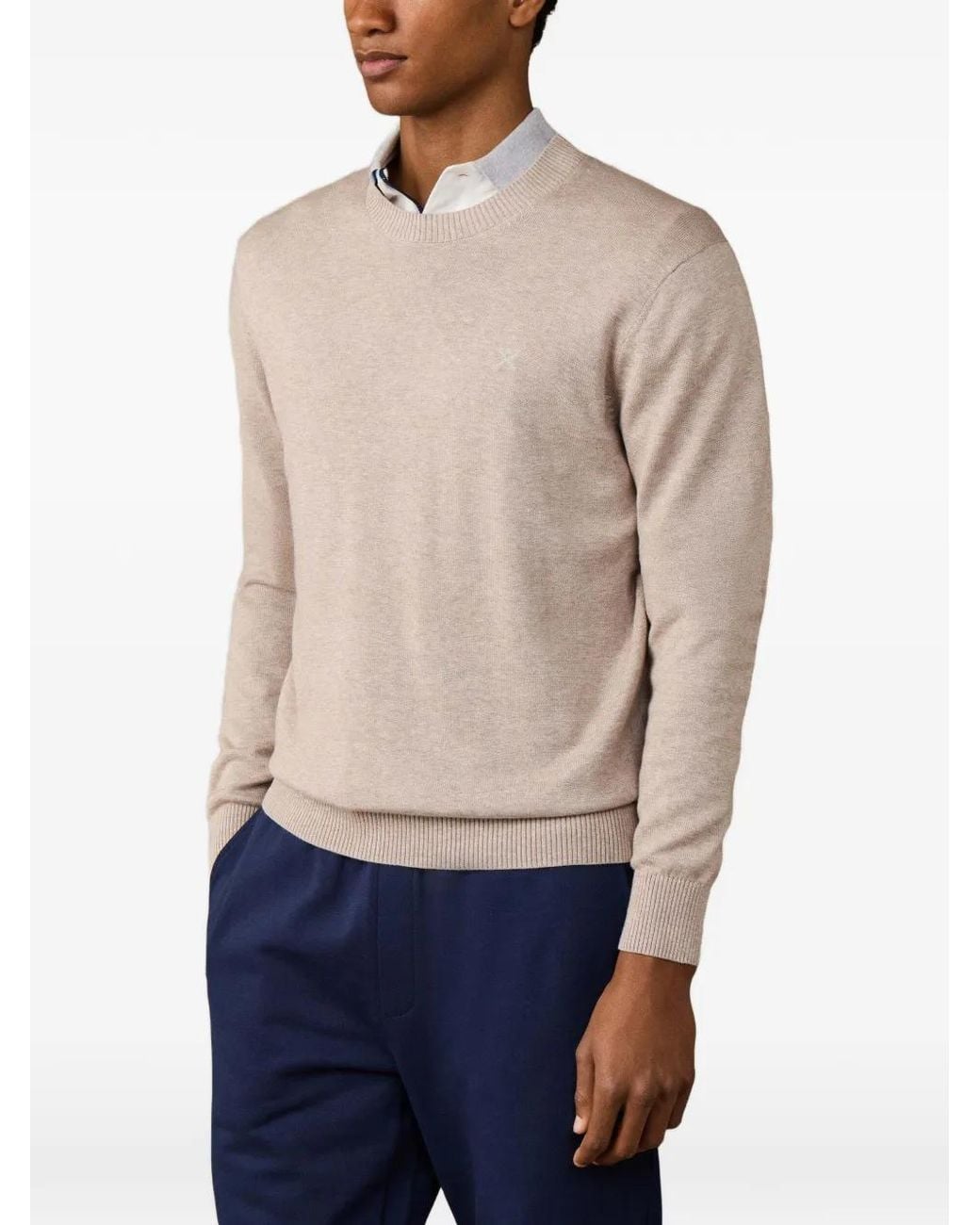 Hackett Blue Logo-Embroidered Crew-Neck Sweater for men