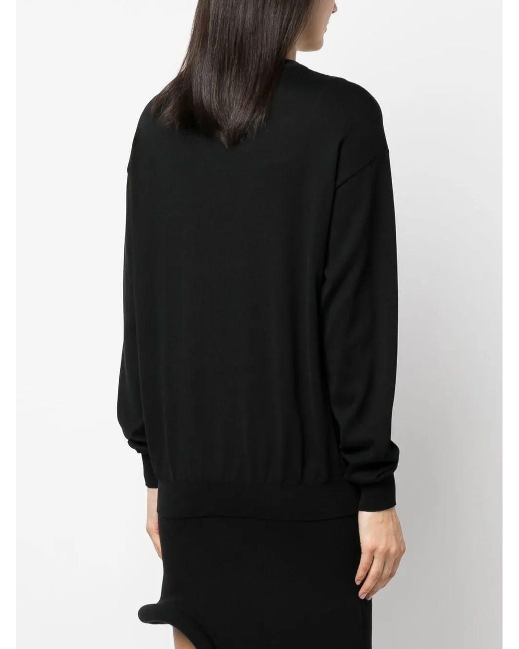 Moschino Black Intarsia-Knit Logo Jumper
