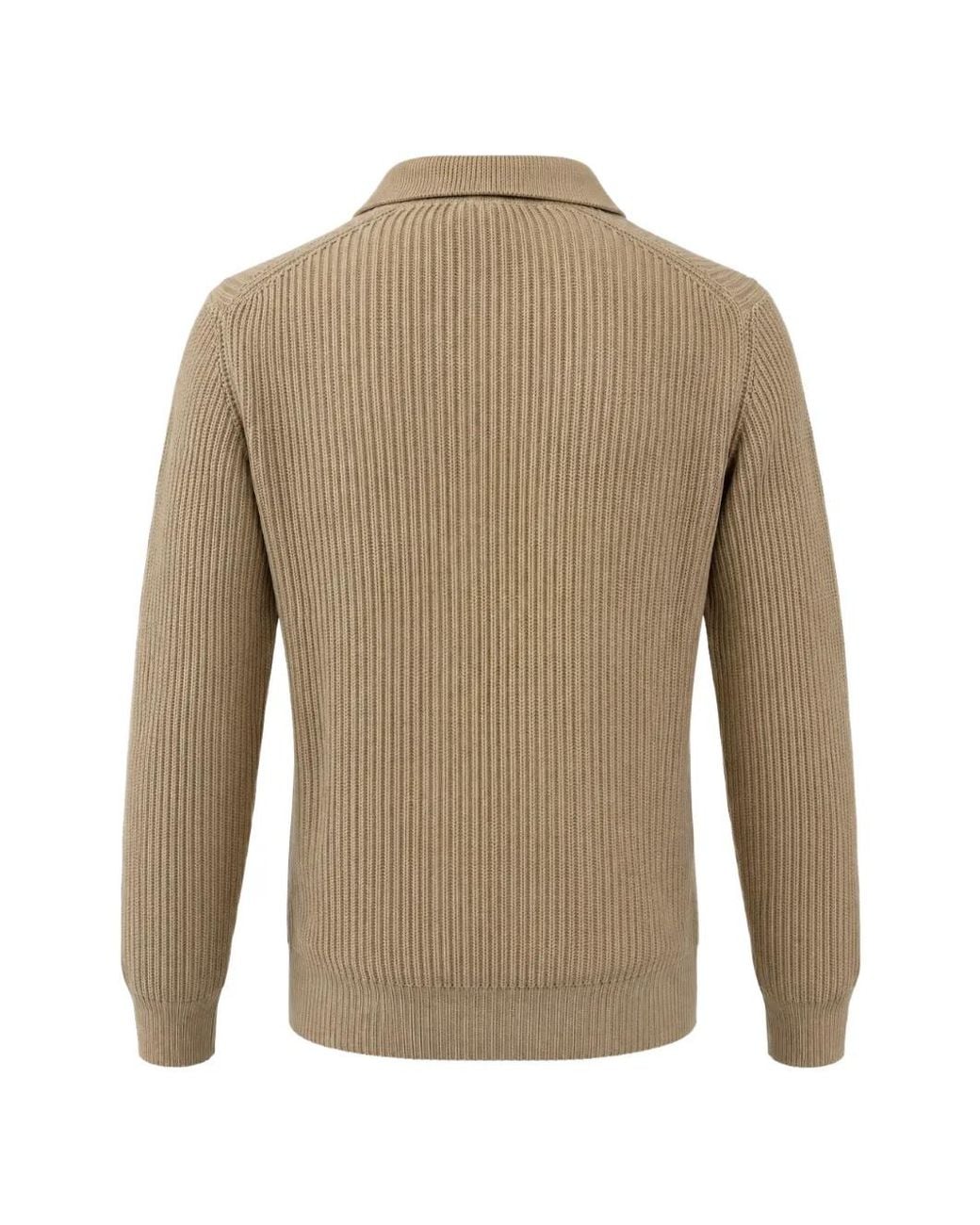 Franzese Collection Natural Steve Mcqueen Rib-Knit Sweater for men