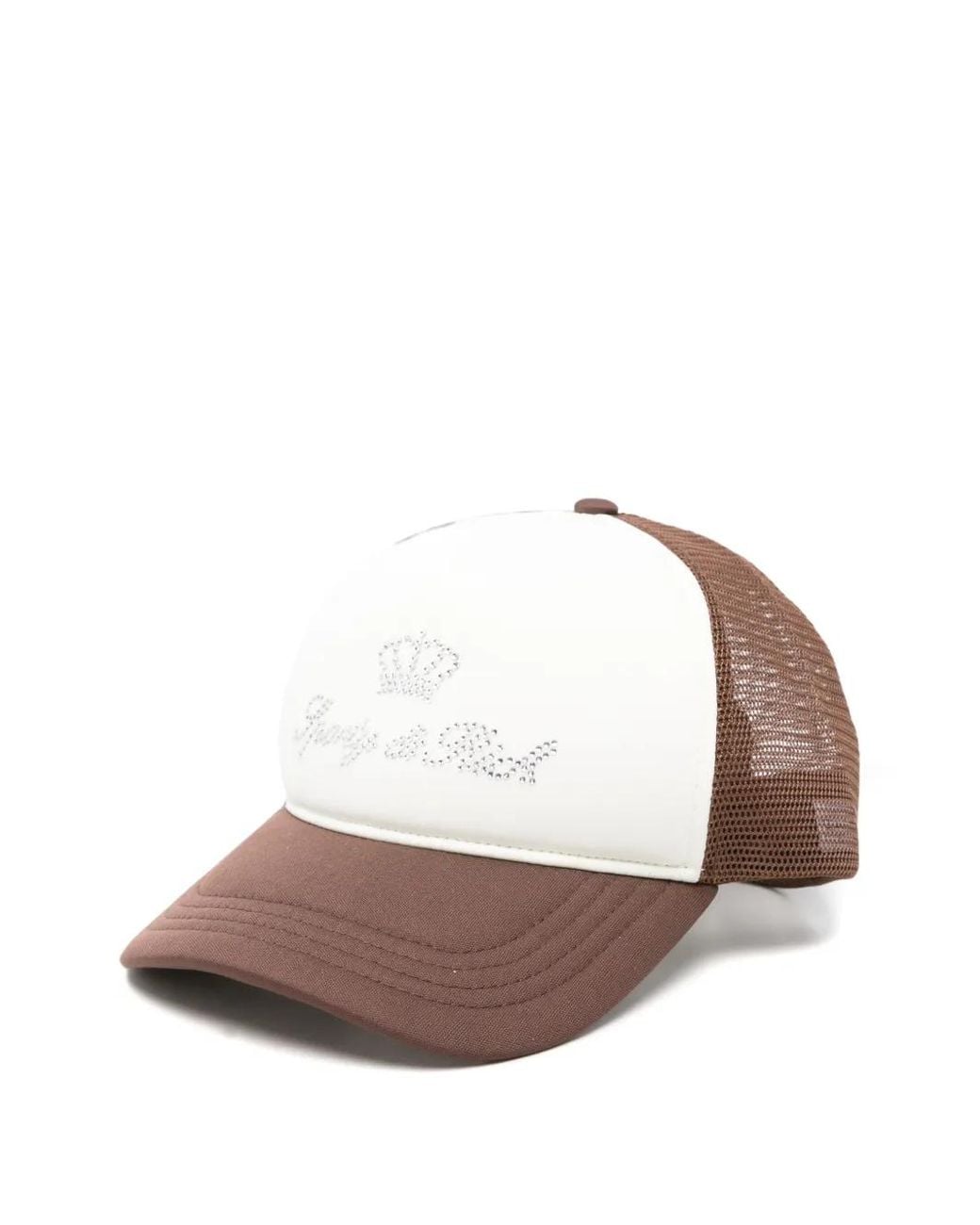 Sporty & Rich White Rhinestone-Embellishment Baseball Cap