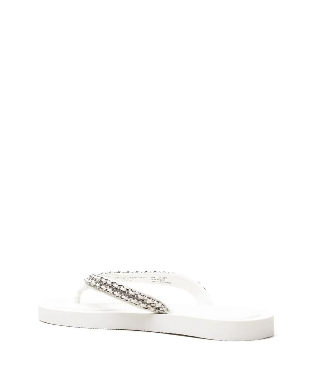Tory Burch White Tongs Kira À Détail De Chaîne
