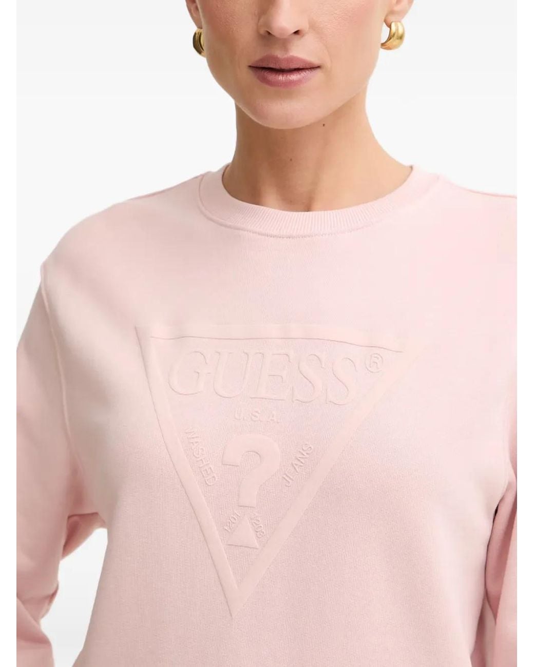 Guess Red Logo-Embossed Jumper