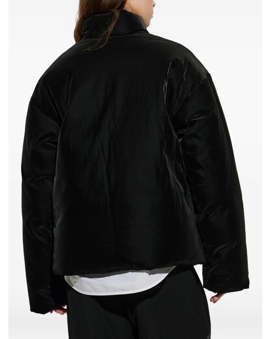 Alexander Wang Black Puffer Jacket With A Stand-Up Collar