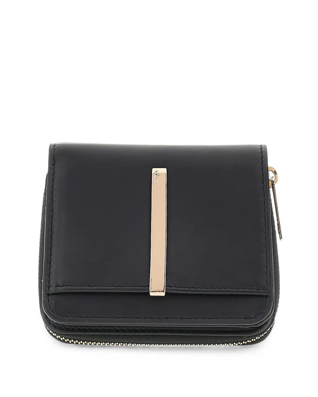 Tod's Black Logo-Plaque Zip-Around Wallet