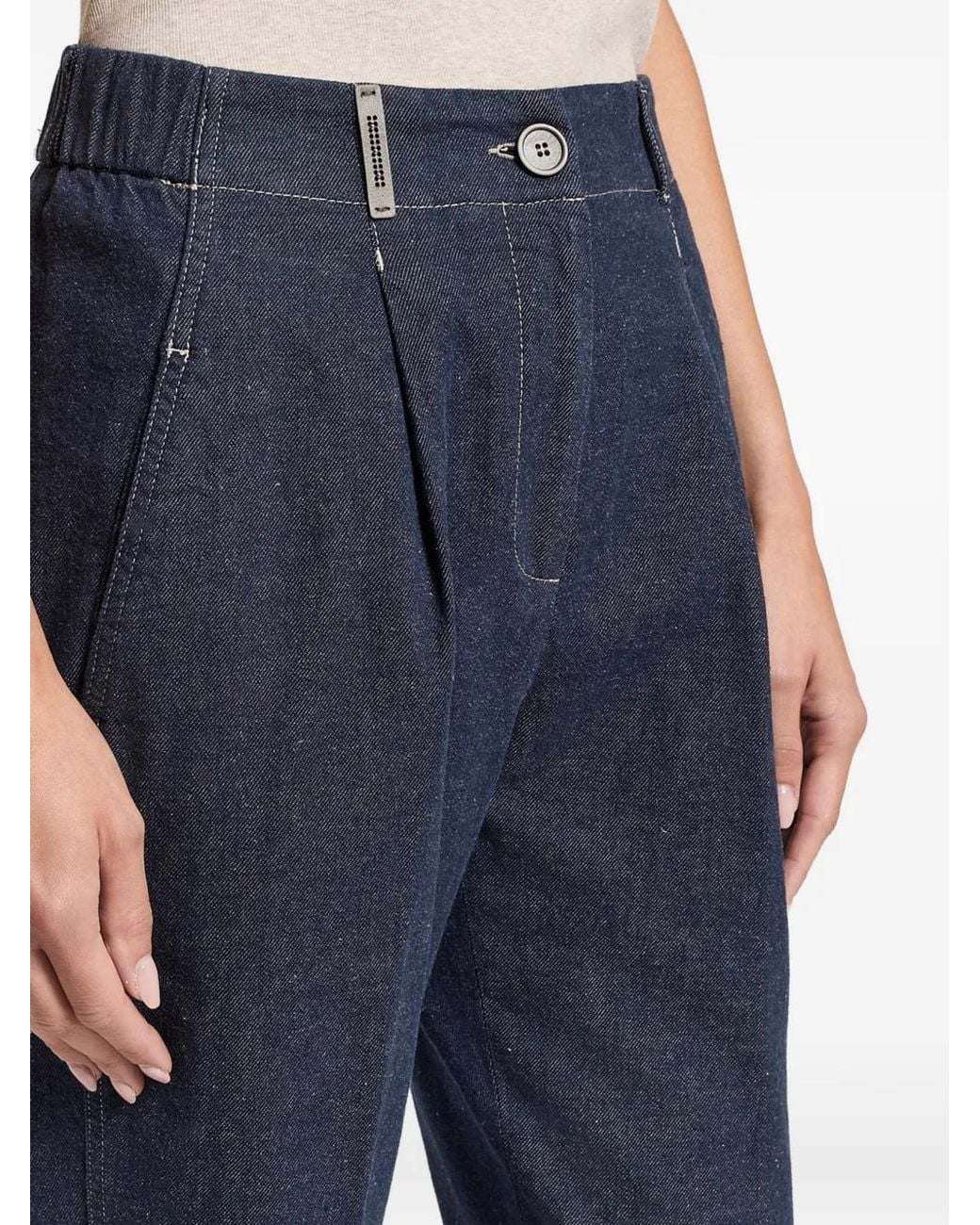 Peserico Blue Pleated Trousers