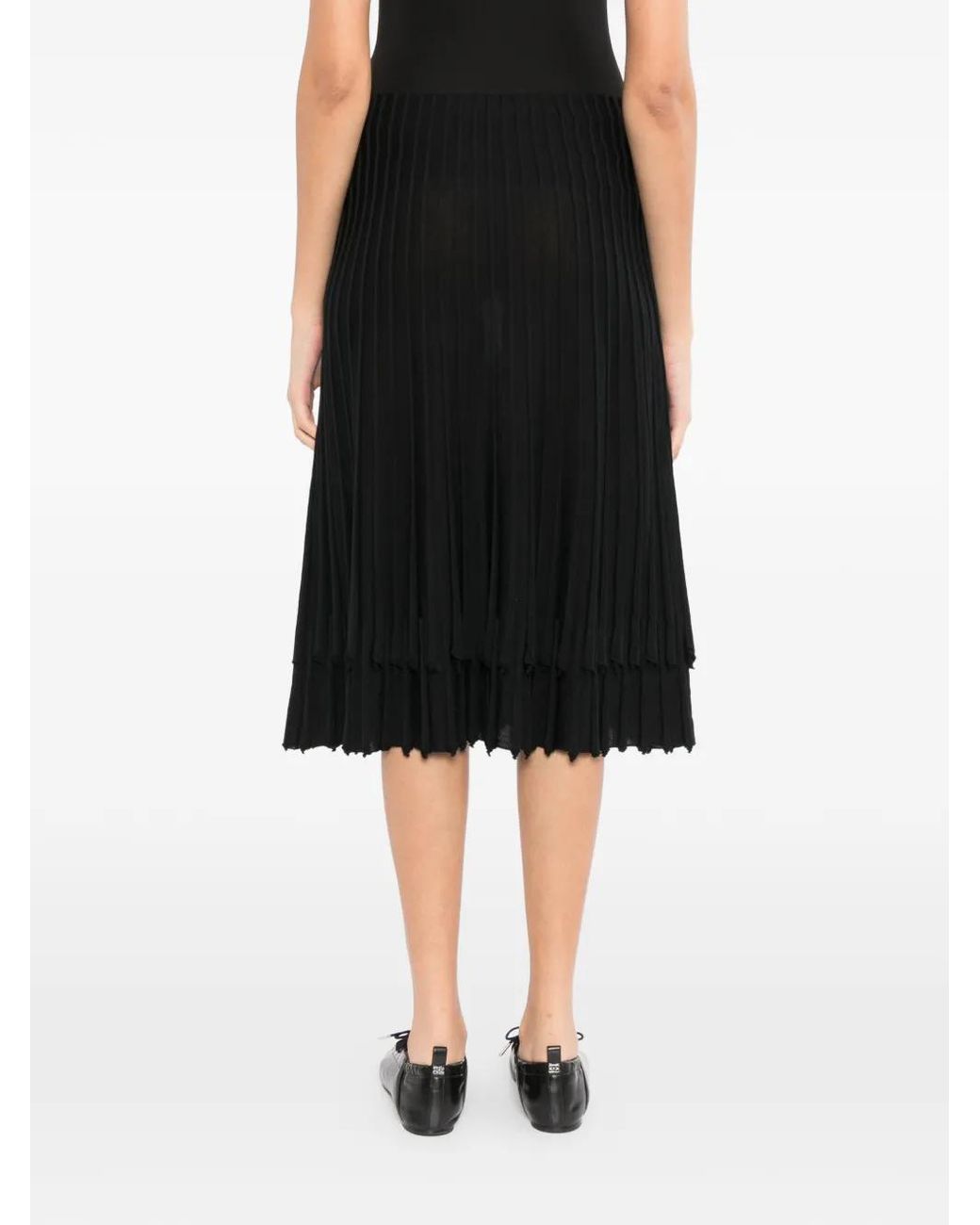 JNBY Black Textured Midi Skirt