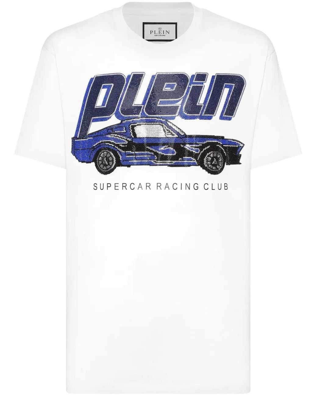 Philipp Plein Blue Cars Racing T-Shirt for men