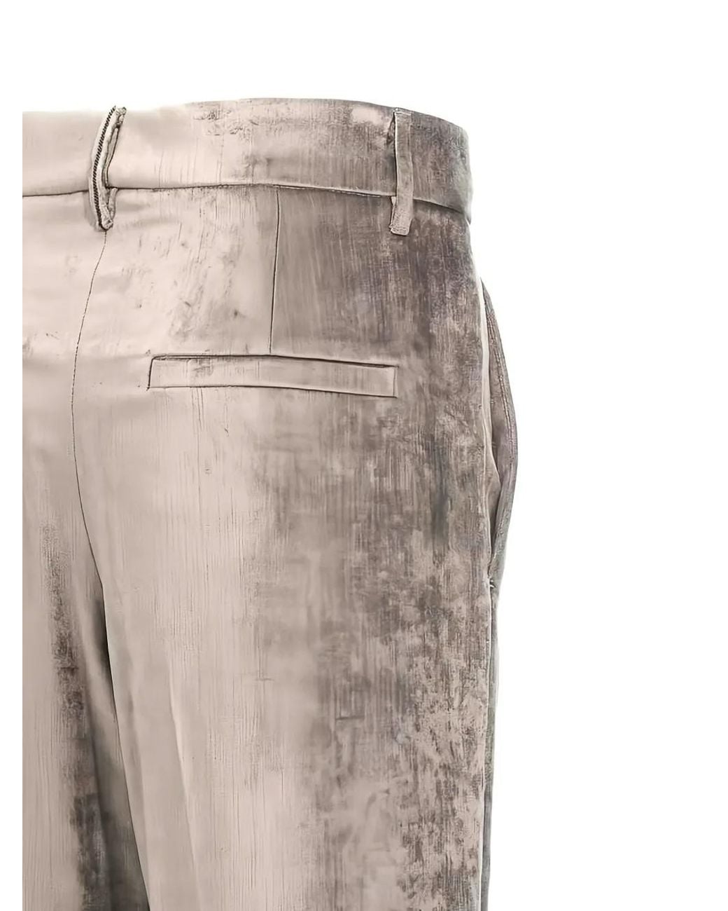 Brunello Cucinelli Natural Pleated Wide-Leg Trousers