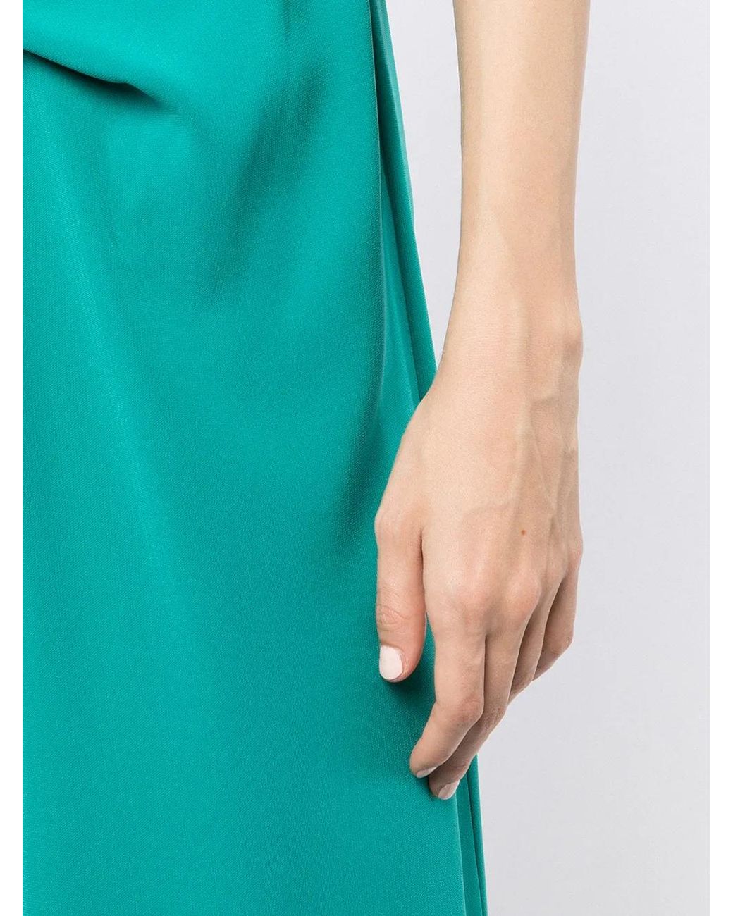 Talbot Runhof Green Detachable-Train Draped Jumpsuit
