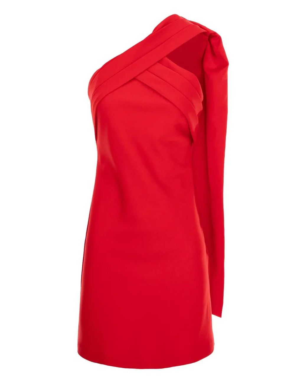 CuAnna Red Kelly One-Shoulder Mini Dress