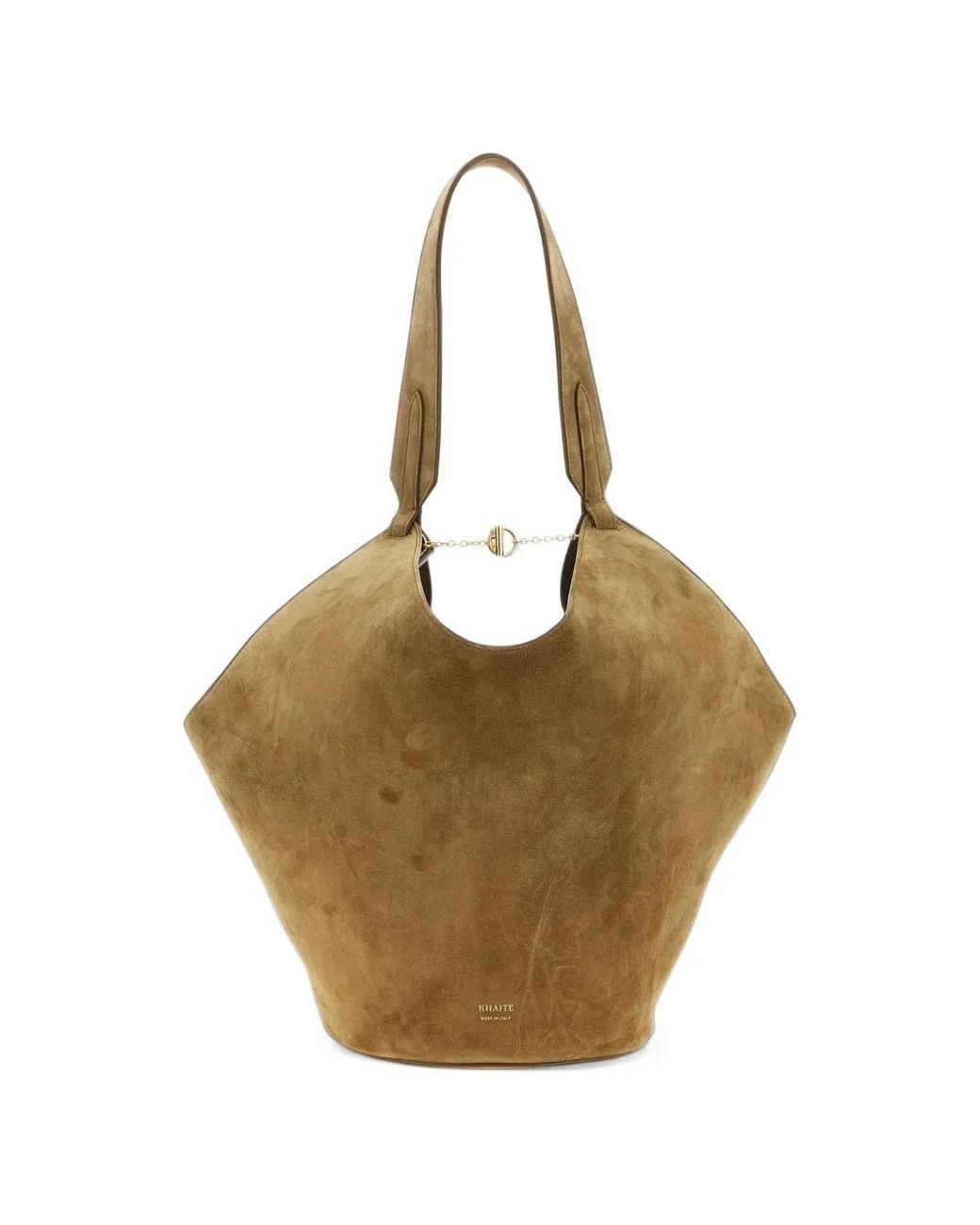 Khaite Metallic Small Lotus Suede Tote Bag