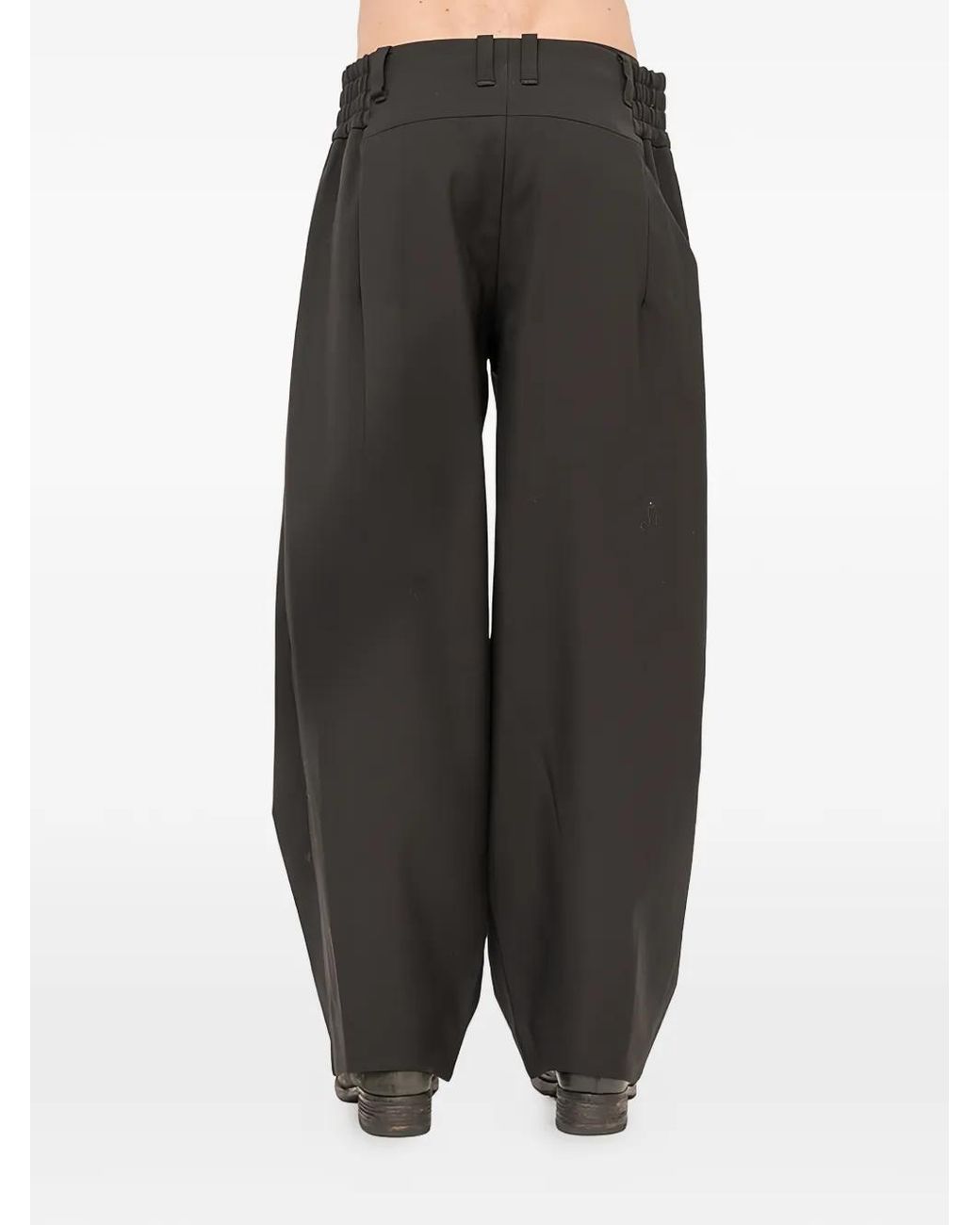 DEVOA Black Pleated Trousers for men