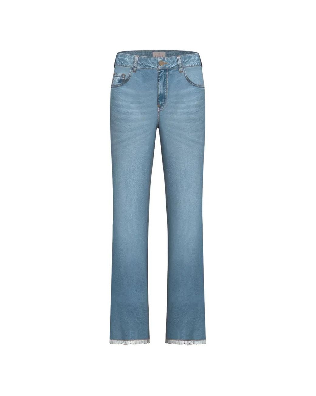 Marella Blue Fringe-Hem Jeans