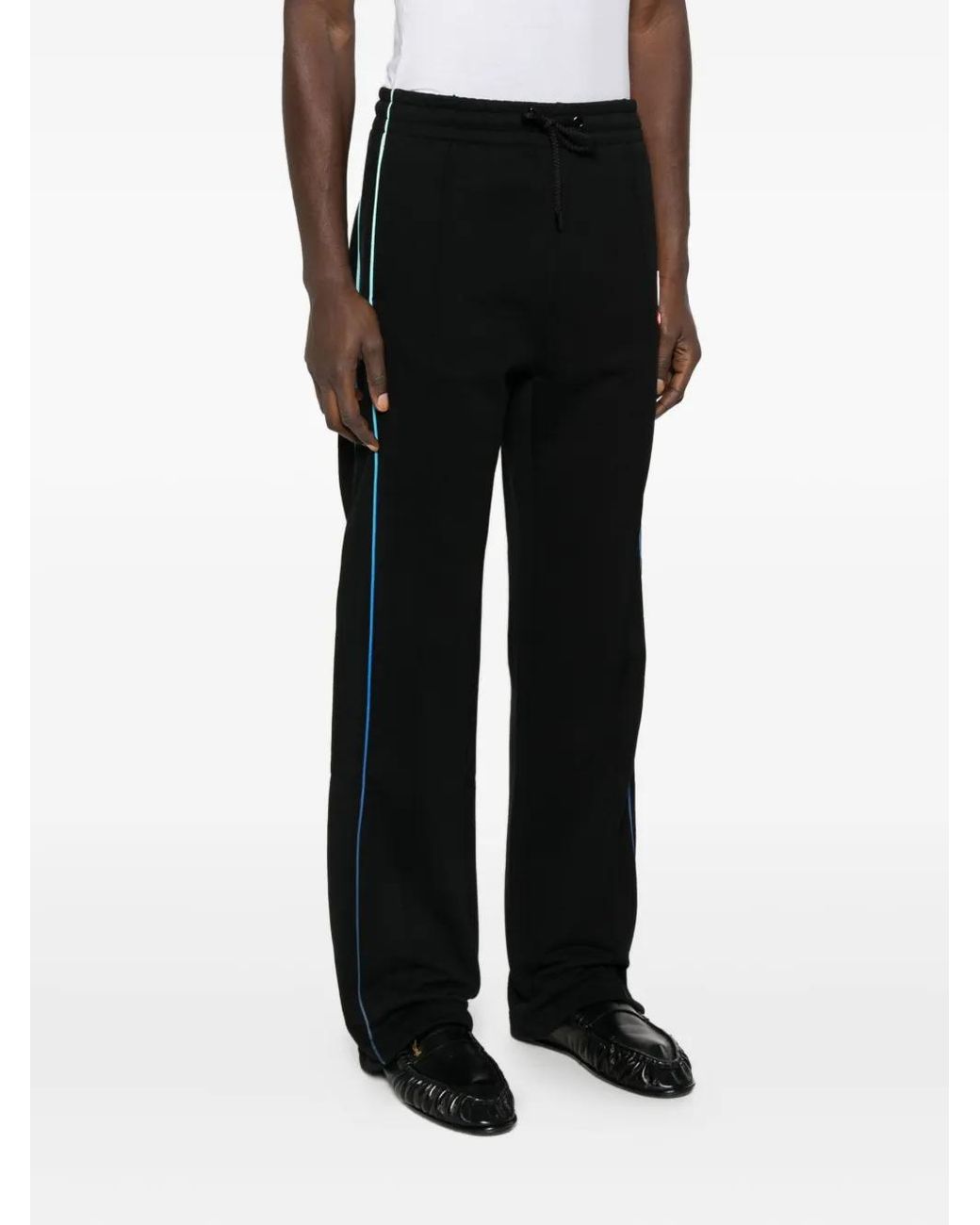 Casablanca Black Loopback Gradient Piping Open Hem Jogger for men