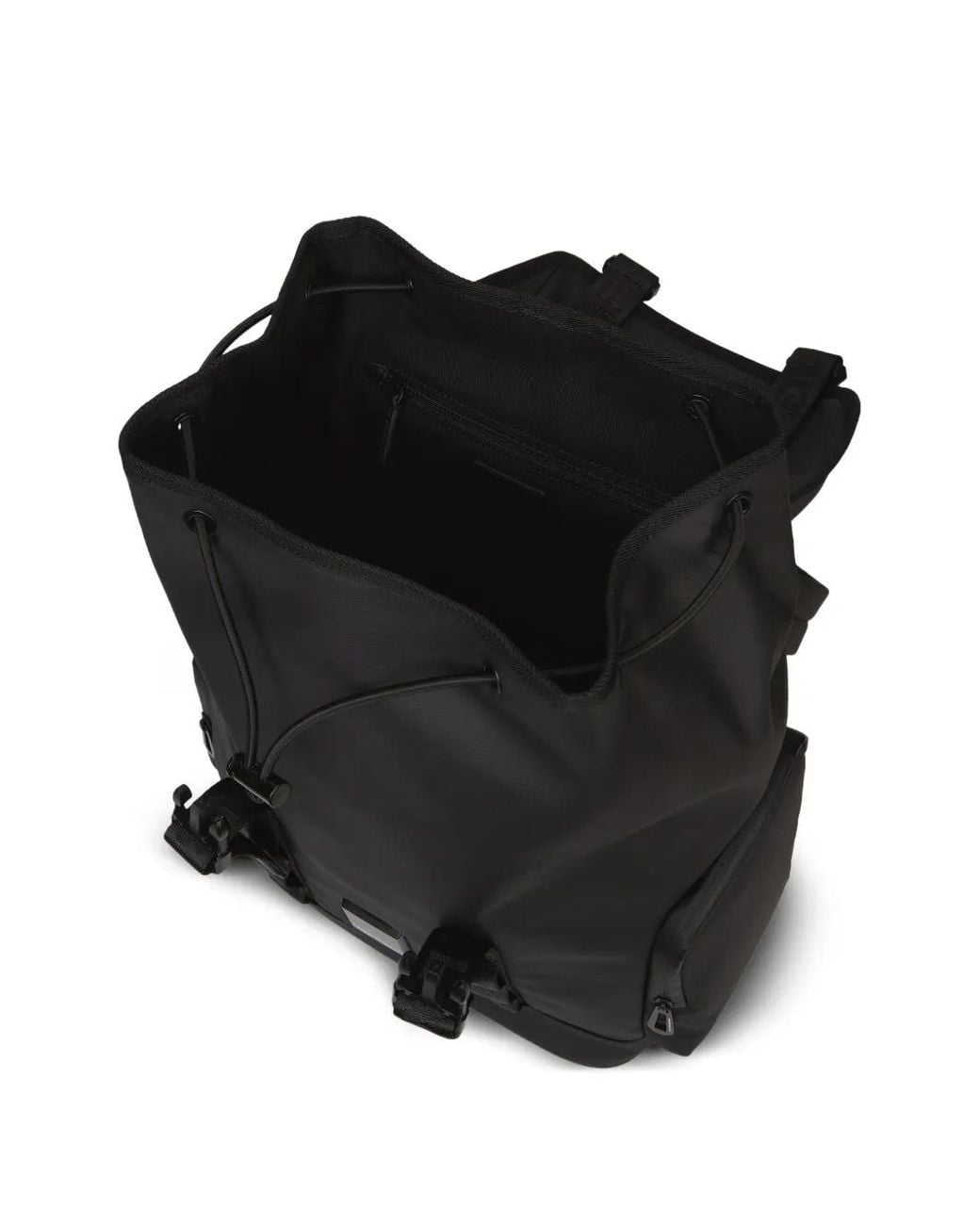 Karl Lagerfeld Black Venture Buckled Backpack for men