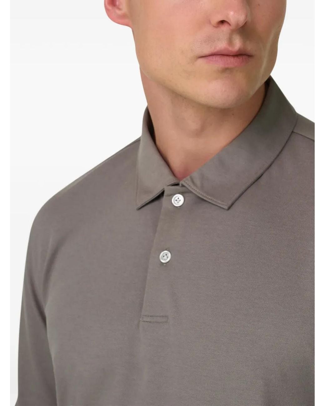 Boggi Gray High-Performance Piqué Polo Shirt With S-Cafè Yarn for men