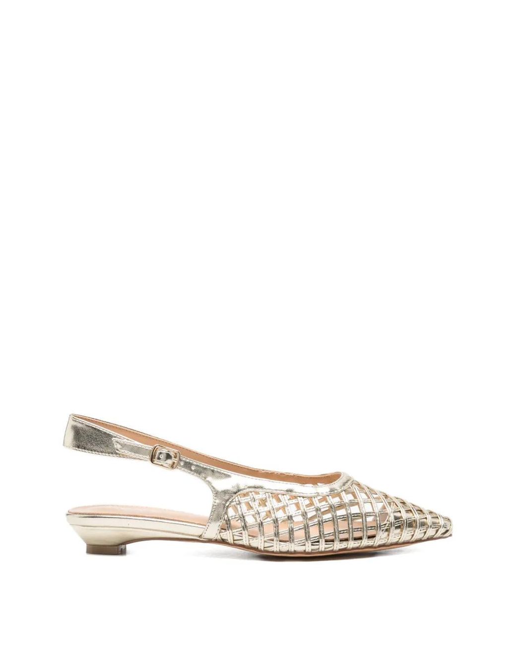 Keys White Caged Slingback Sandals