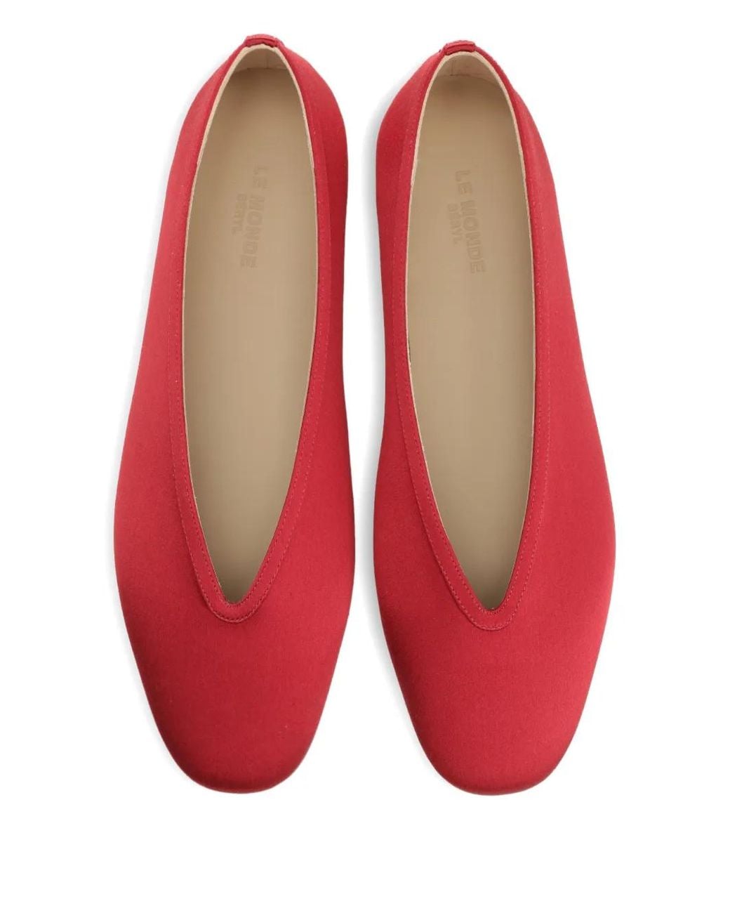 Le Monde Beryl Red Luna Satin Ballet Flats