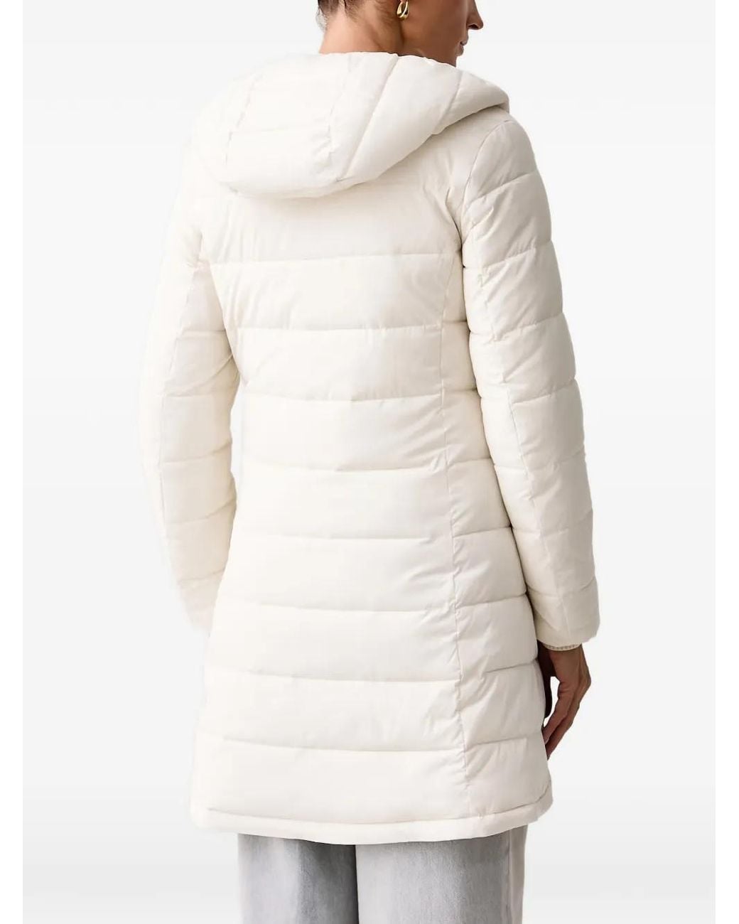 Guess White Hooded Padded Coat