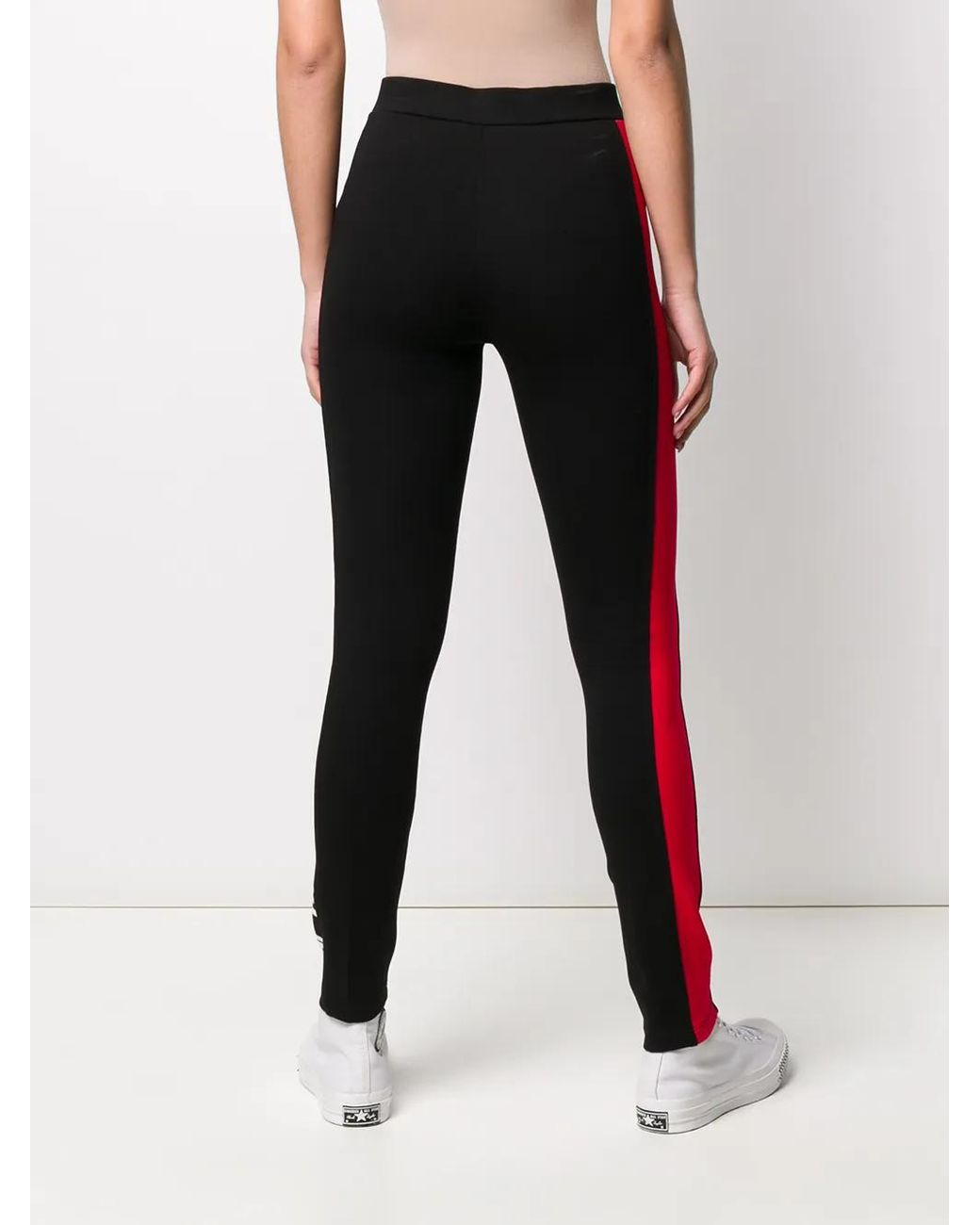 Leggins Con Detalles De Rayas Y Logo Karl Lagerfeld de color Black