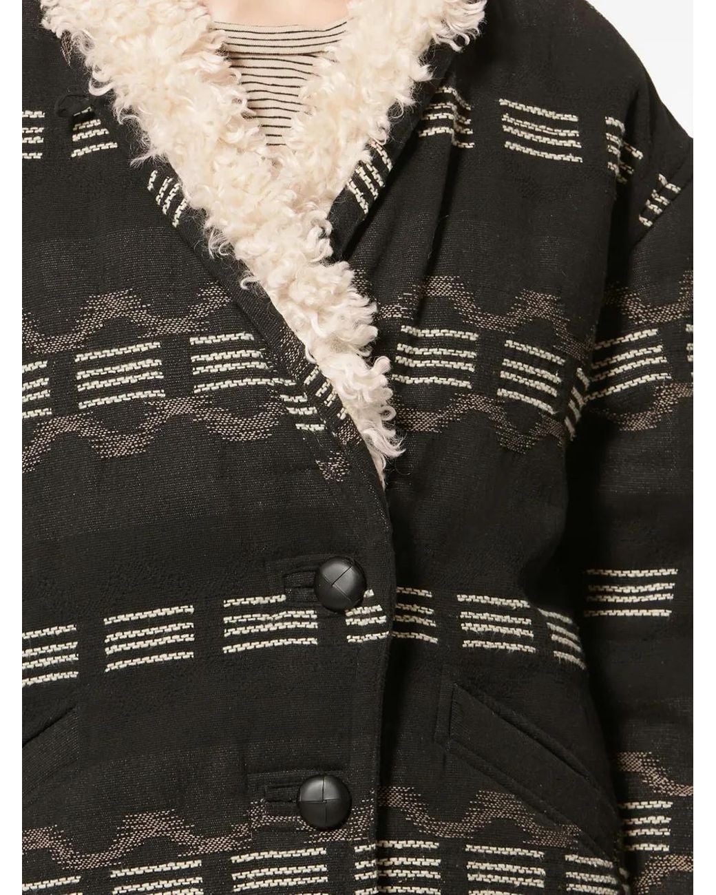 Isabel Marant Black Qayla Patterned Button Jacket