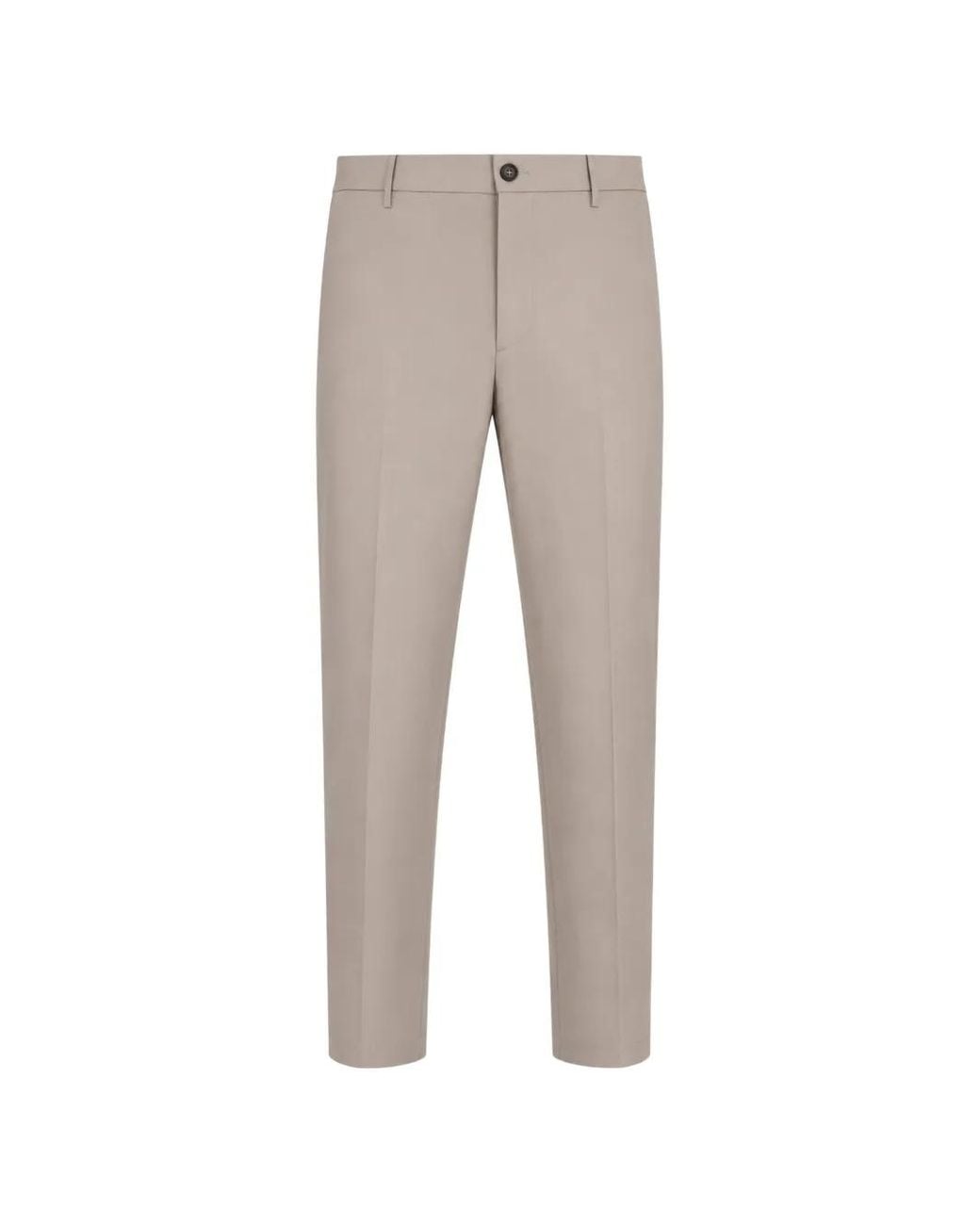 Peserico Gray Pressed-Crease Belt-Loop Trousers for men