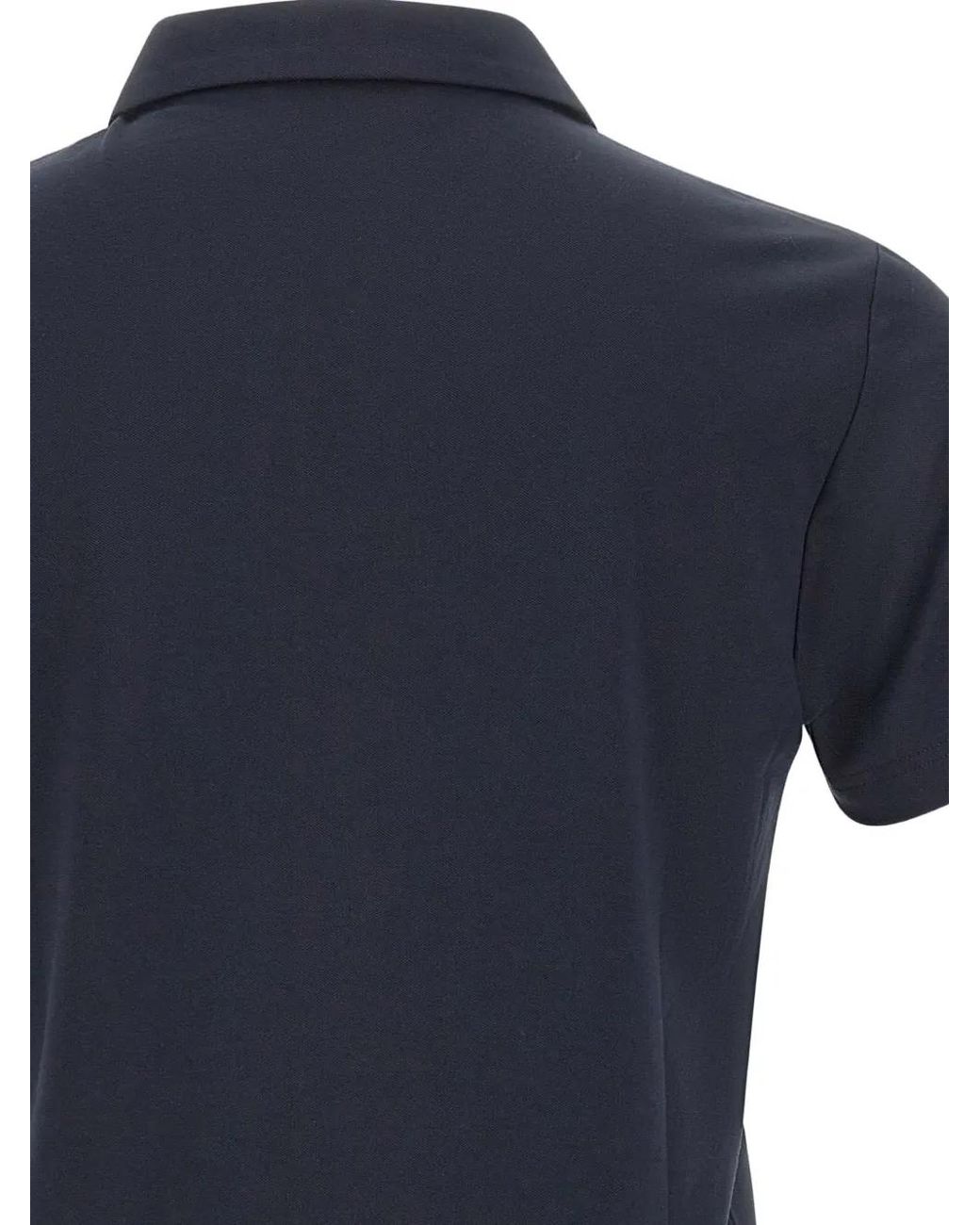 Peuterey Blue Cotton And Silk Polo Shirt for men