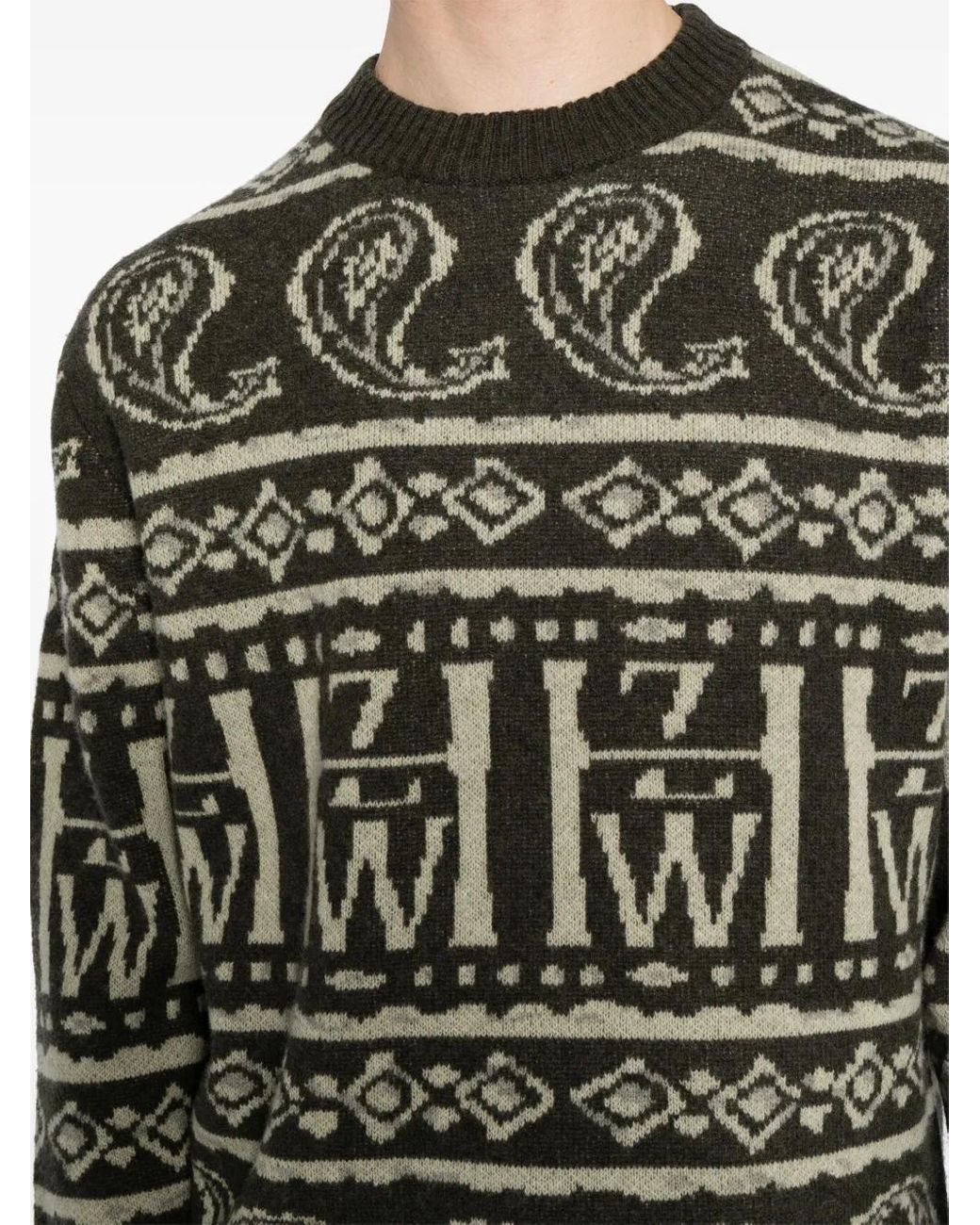Holzweiler Gray Dery Intarsia-Knit Jumper for men