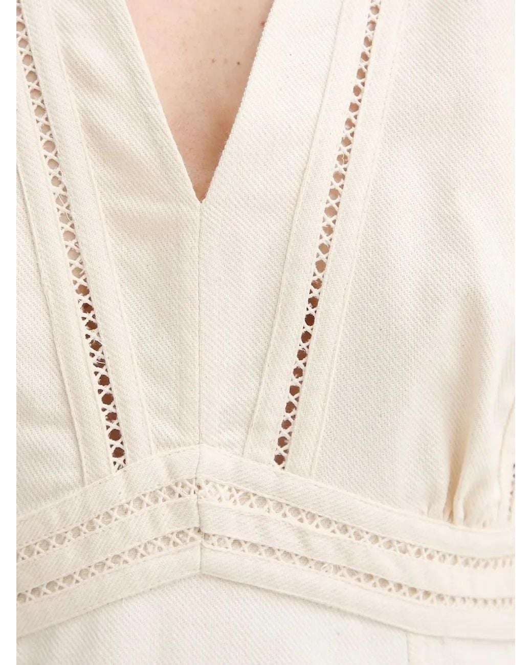 Abito Corto Con Scollo A V di Ba&sh in White