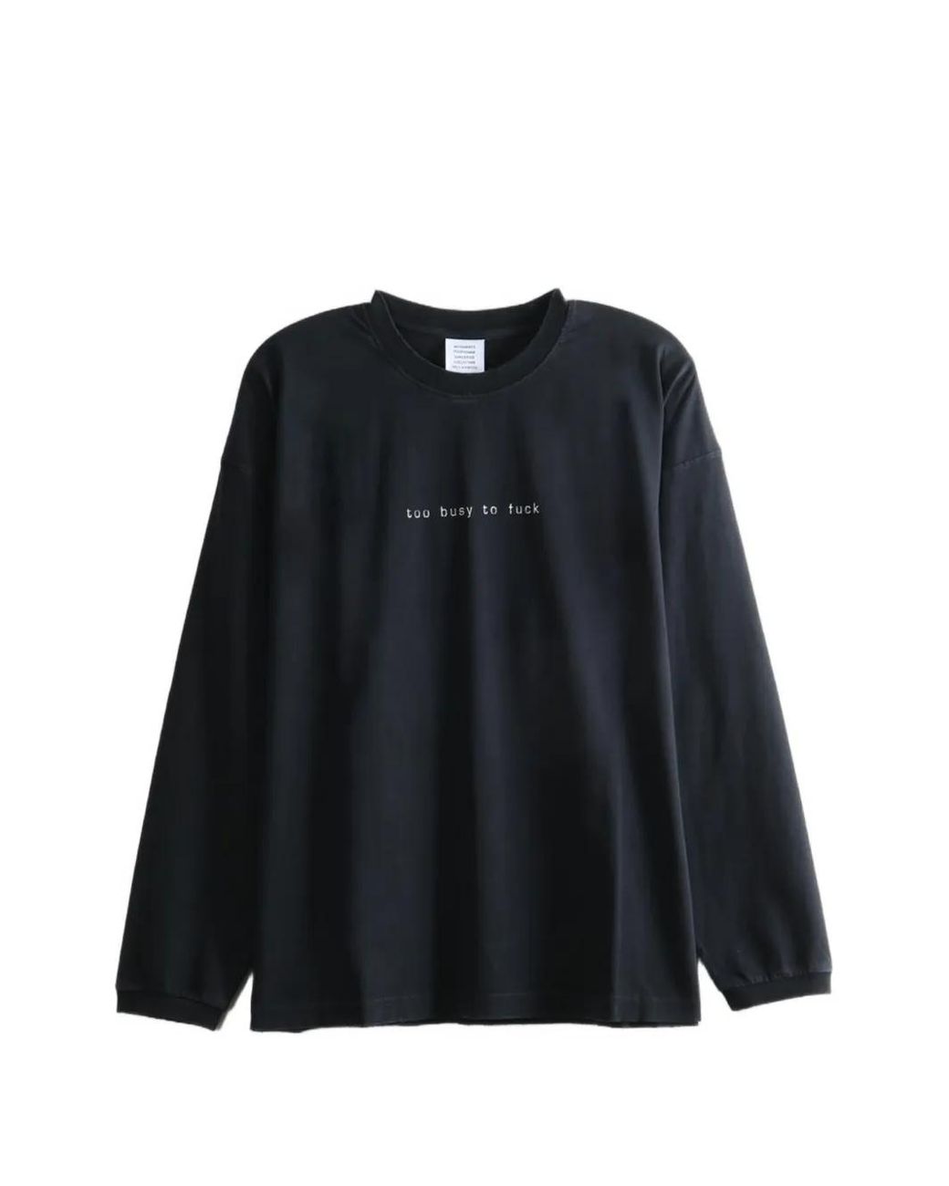 Vetements Black Slogan-Print Long-Sleeve T-Shirt for men