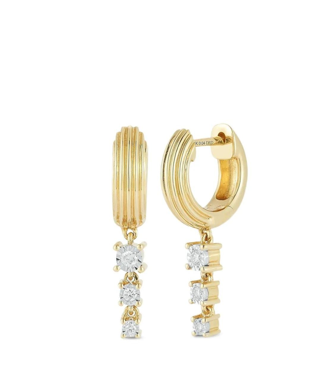 Dana Rebecca Metallic Ava Bea Trio Diamond Drop Earrings