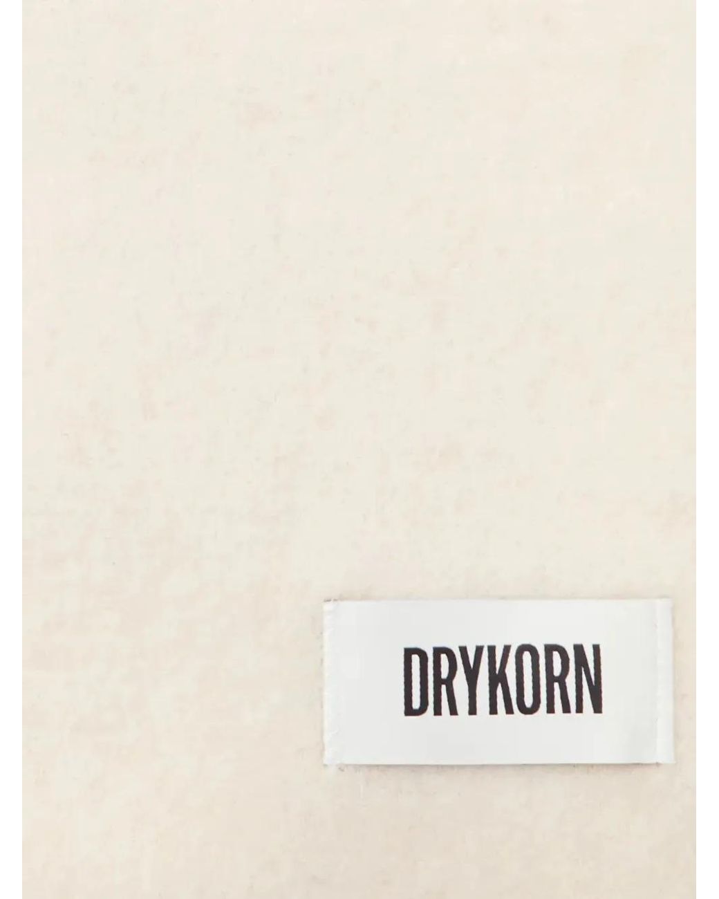 Drykorn White Fringed Logo-Patch Scarf for men