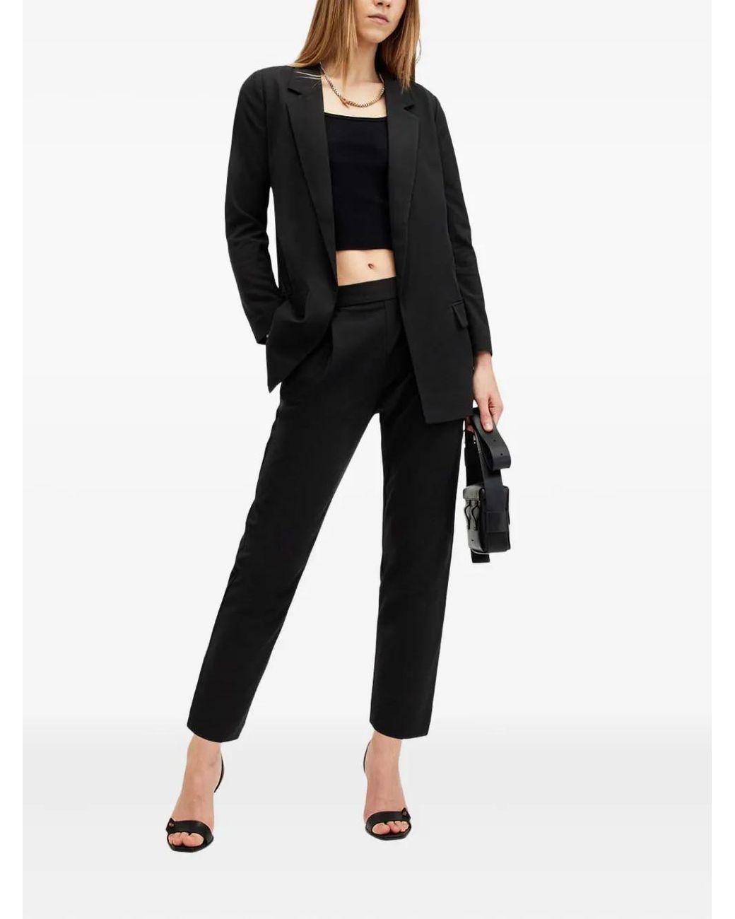 AllSaints Black Aleida Single-Breasted Blazer
