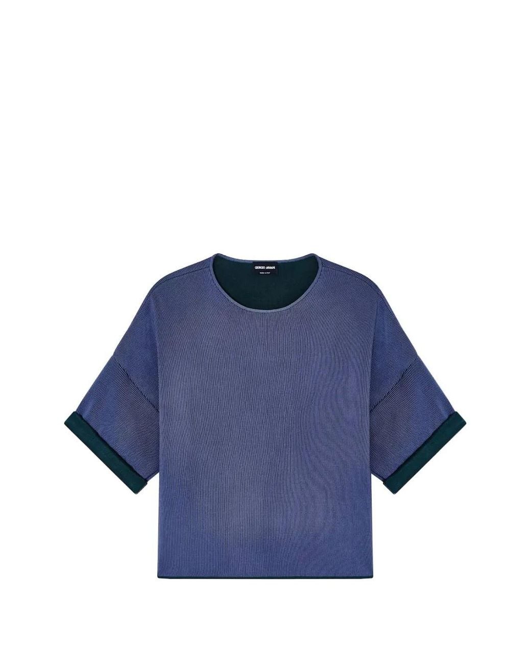 Giorgio Armani Blue Crew-Neck T-Shirt