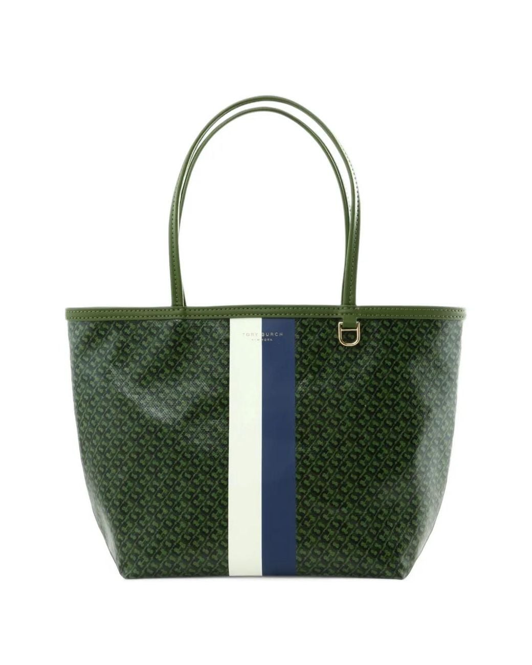 Tory Burch Green Ever-Ready Monogram-Print Tote Bag