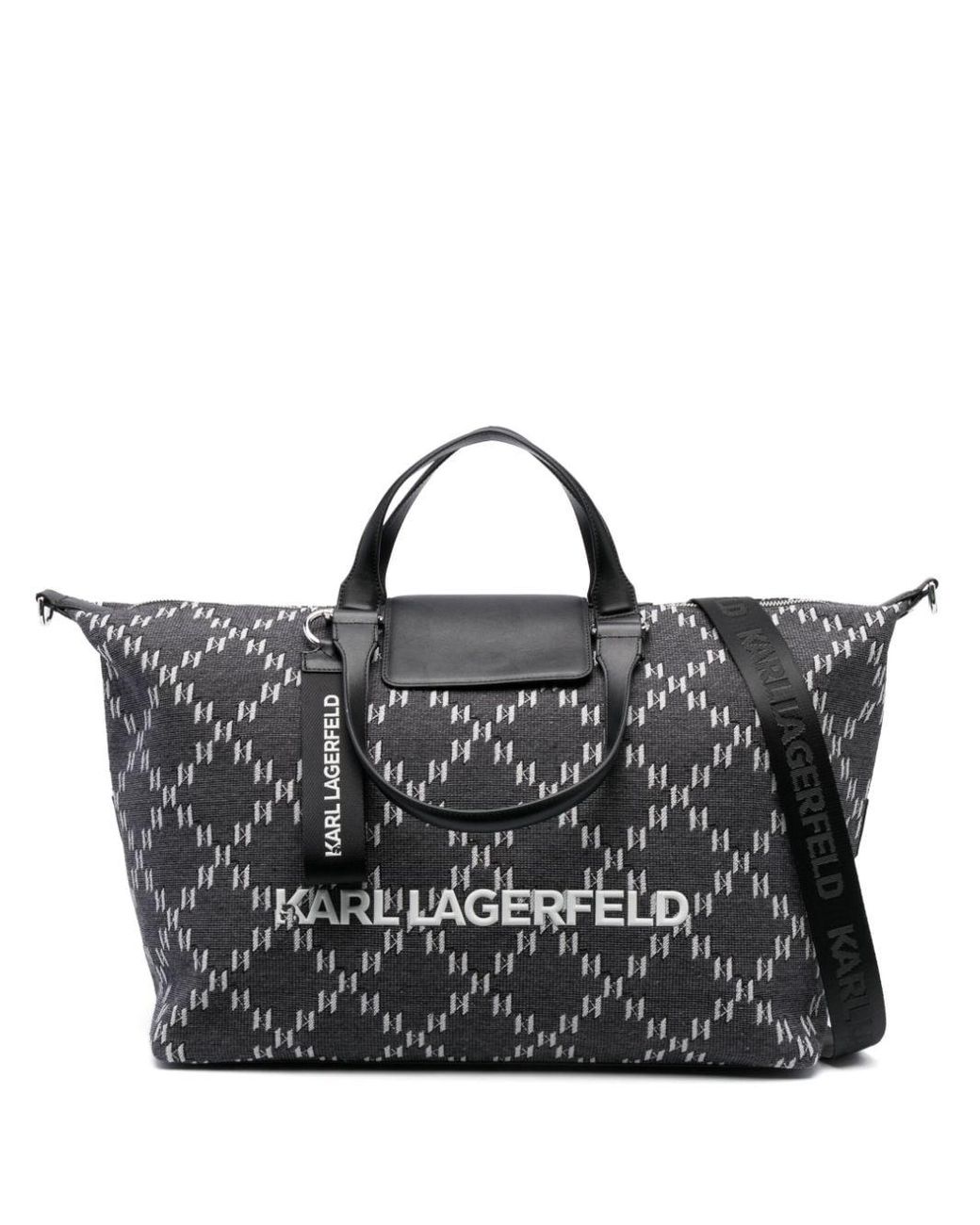 KARL LAGERFELD K/IKONIK 2.0 NYLON LAPTOP BAG, Black Women's Handbag